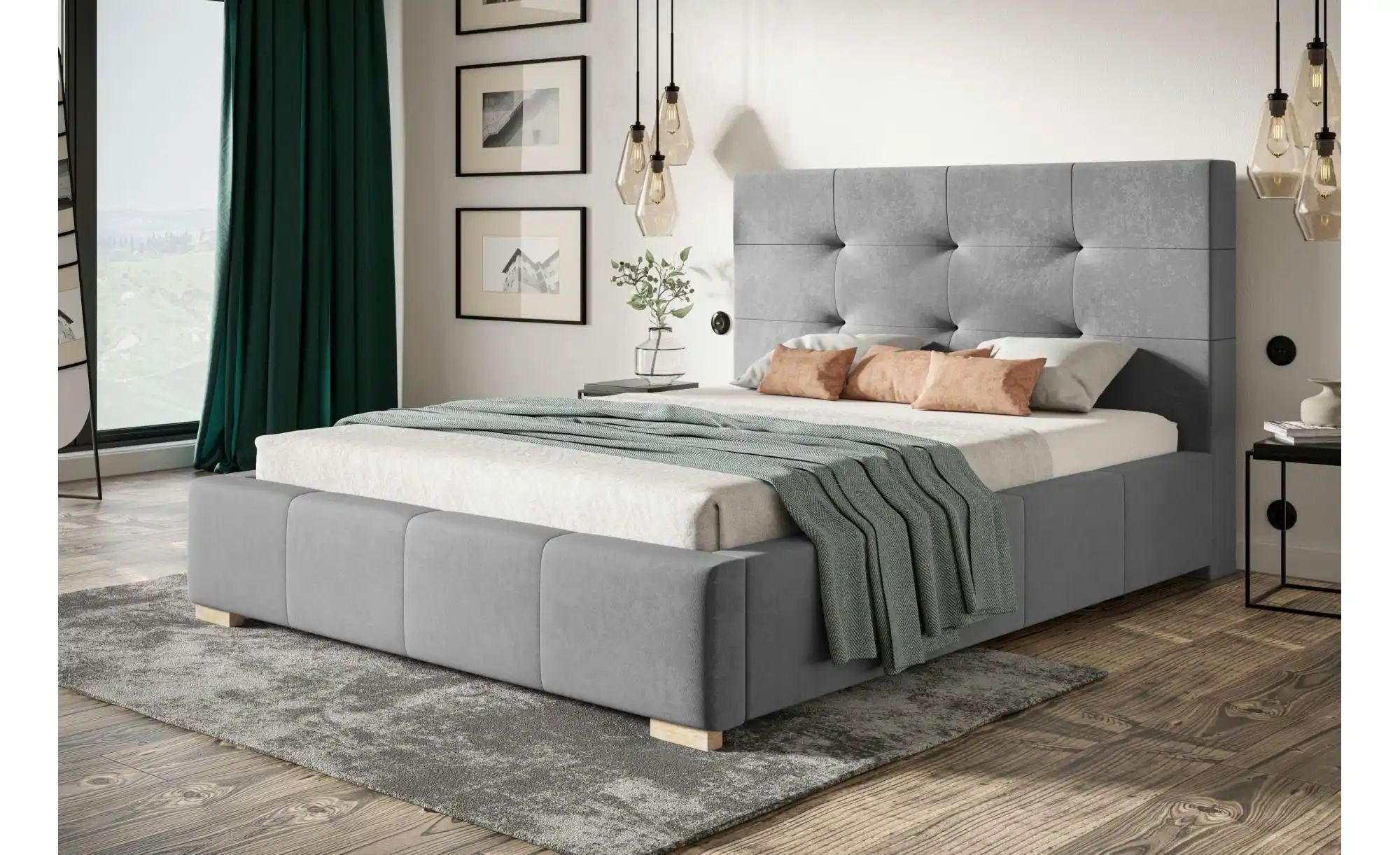 Polsterbett mit Stauraum Bristol ¦ grau ¦ Maße (cm): B: 160 H: 104 Betten > günstig online kaufen