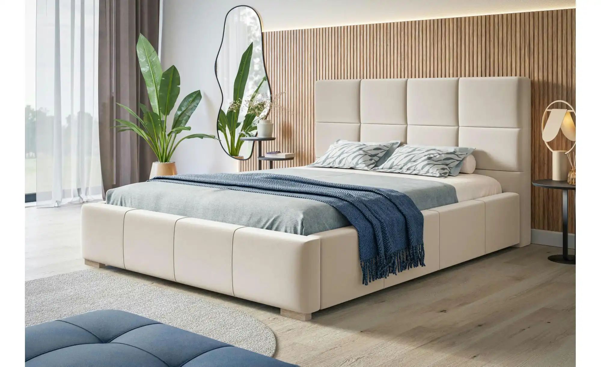Polsterbett mit Stauraum Poole ¦ creme ¦ Maße (cm): B: 200 H: 104 Betten > günstig online kaufen
