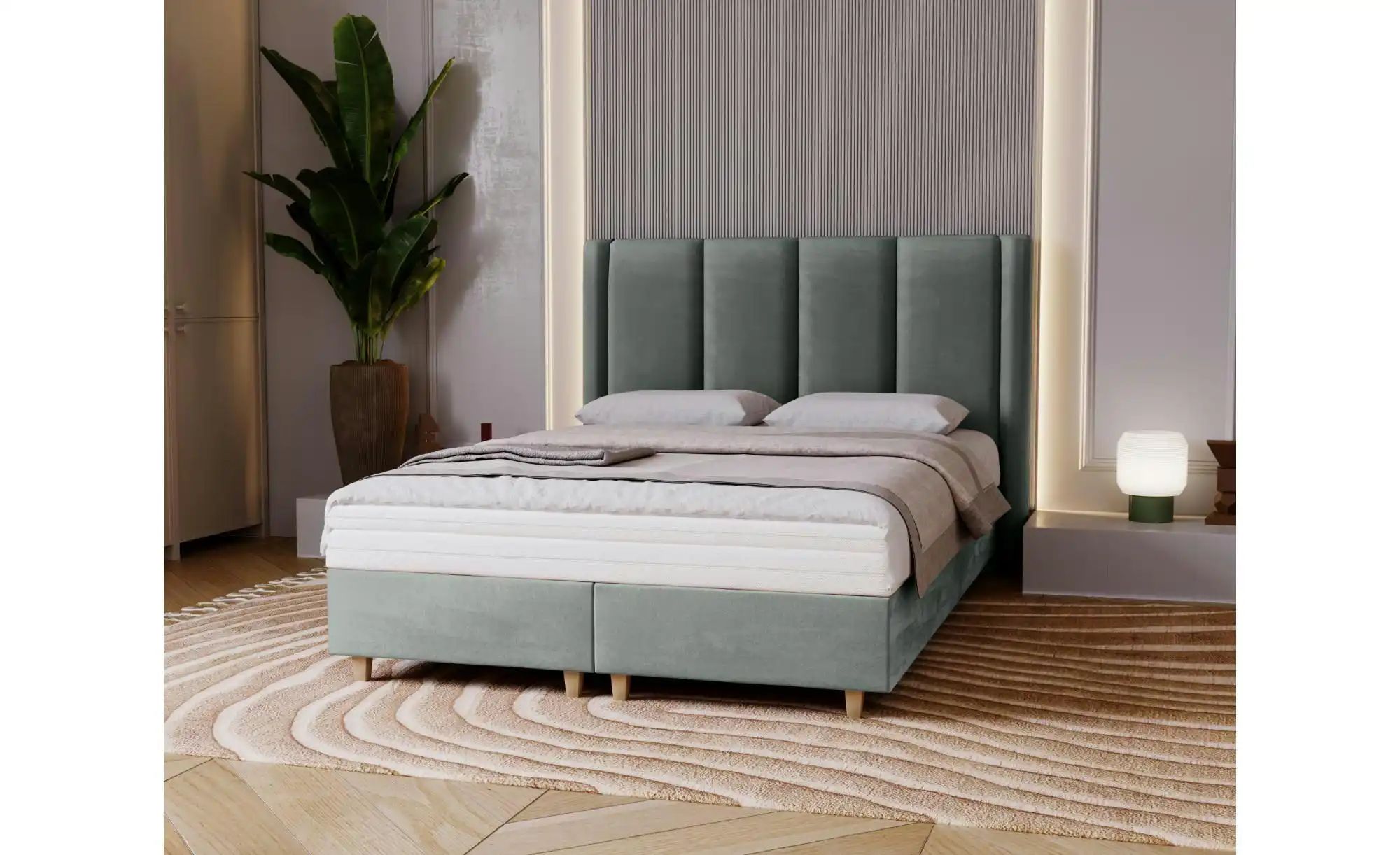 Thumbnail - Boxbett mit Matratze Madeley ¦ grau ¦ Maße (cm): B: 140 H: 110 Betten > Polsterbetten - Höffner