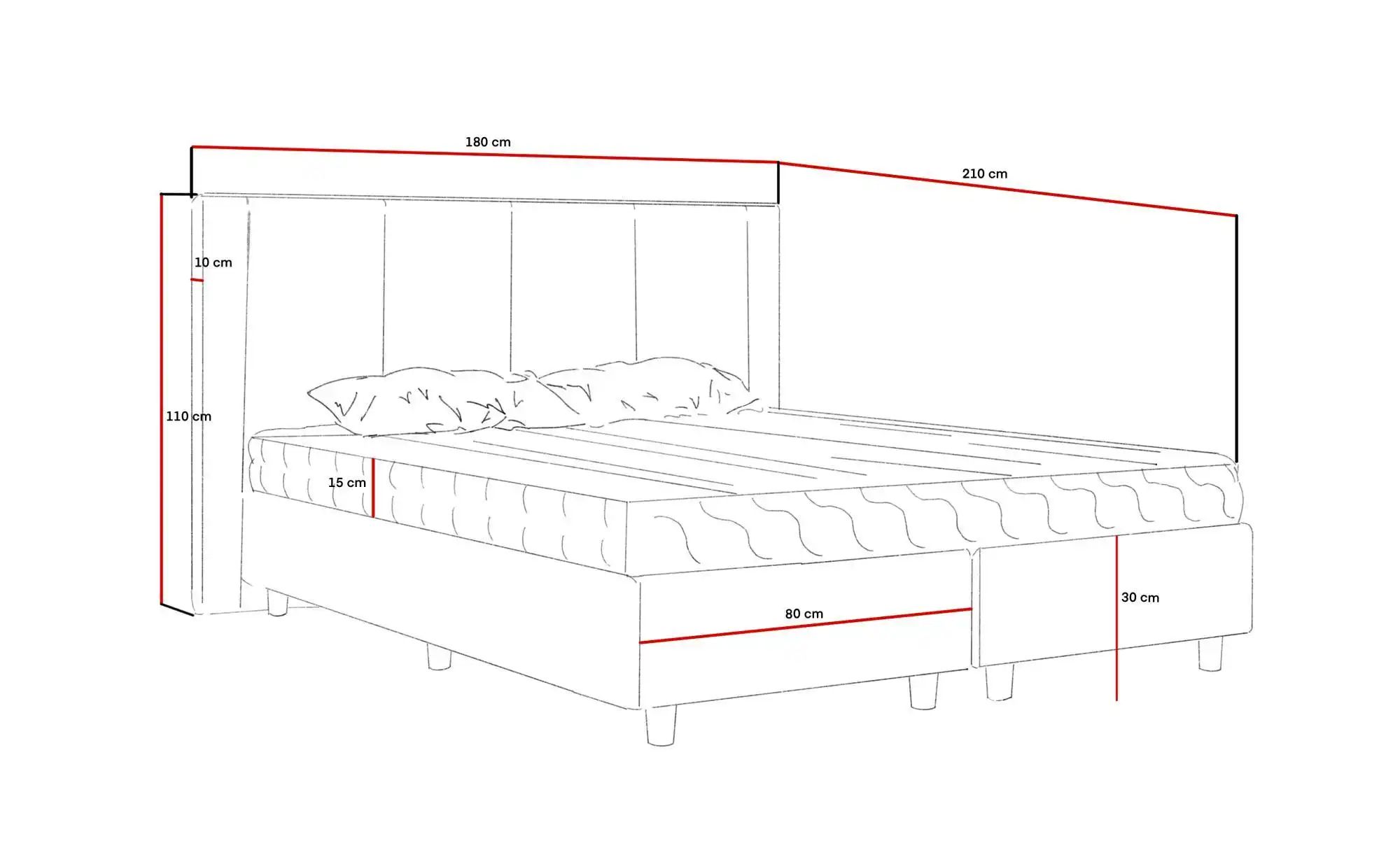 Thumbnail - Boxbett mit Matratze Madeley ¦ beige ¦ Maße (cm): B: 180 H: 110 Betten > Polsterbetten - Höffner