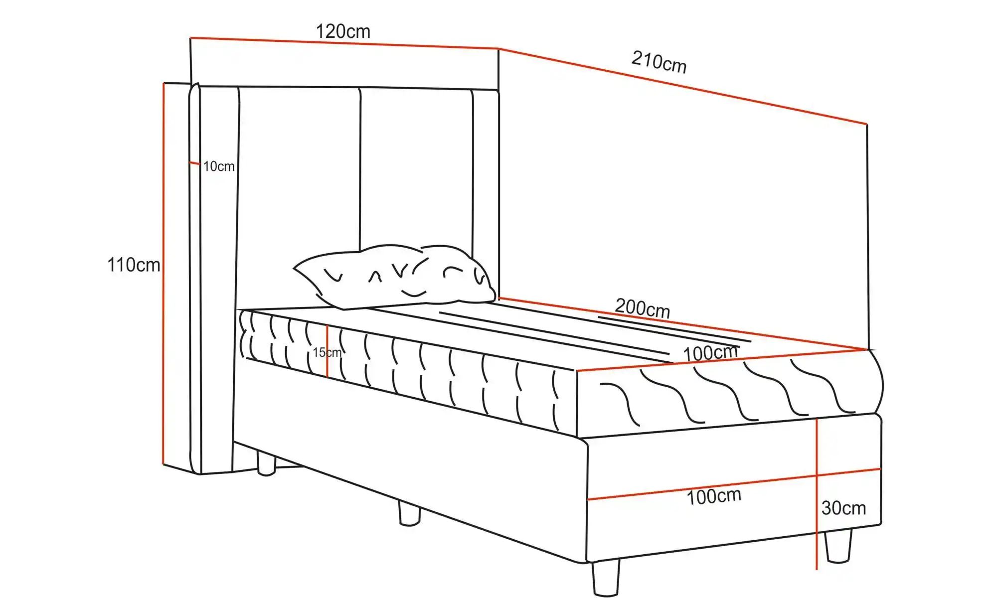 Boxbett mit Matratze Madeley ¦ creme ¦ Maße (cm): H: 110 Betten > Polsterbe günstig online kaufen