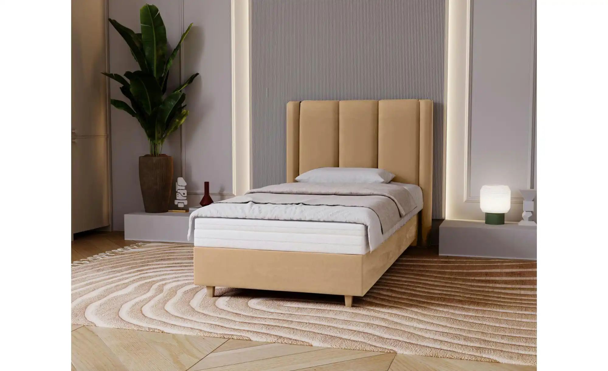 Boxbett mit Matratze Madeley ¦ creme ¦ Maße (cm): H: 110 Betten > Polsterbe günstig online kaufen