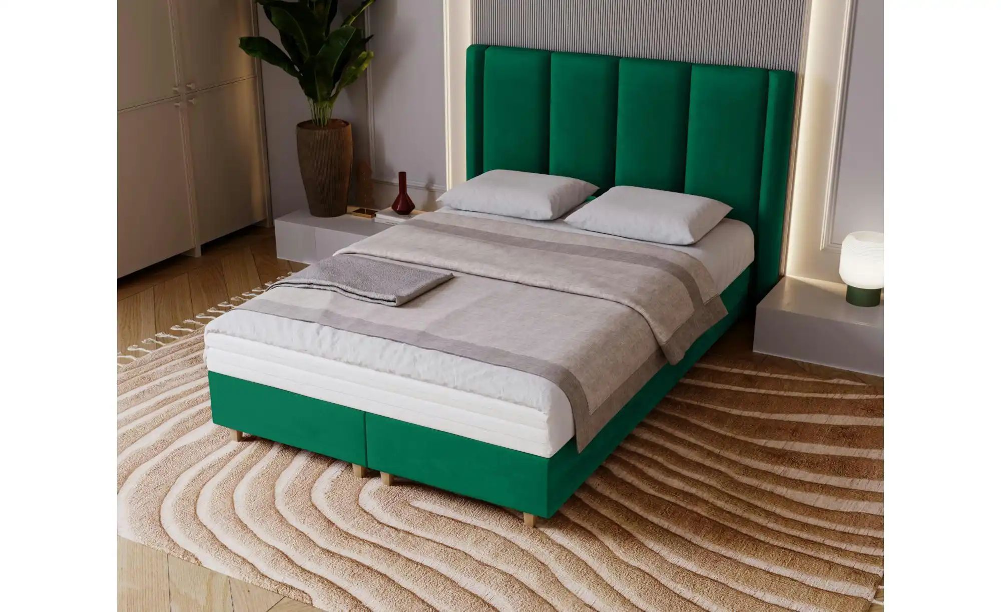 Thumbnail - Boxbett mit Matratze Madeley ¦ grün ¦ Maße (cm): B: 220 H: 110 Betten > Polsterbetten - Höffner