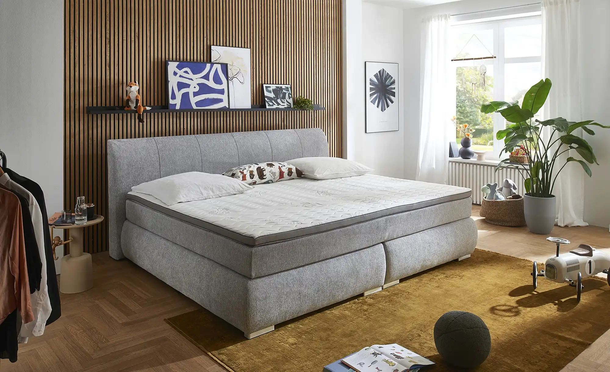 Thumbnail - Familien-Boxspringbett Flamborough ¦ grau ¦ Maße (cm): B: 248 H: 108 Betten > Doppelbetten > Sonstige Doppelbetten - Hö...