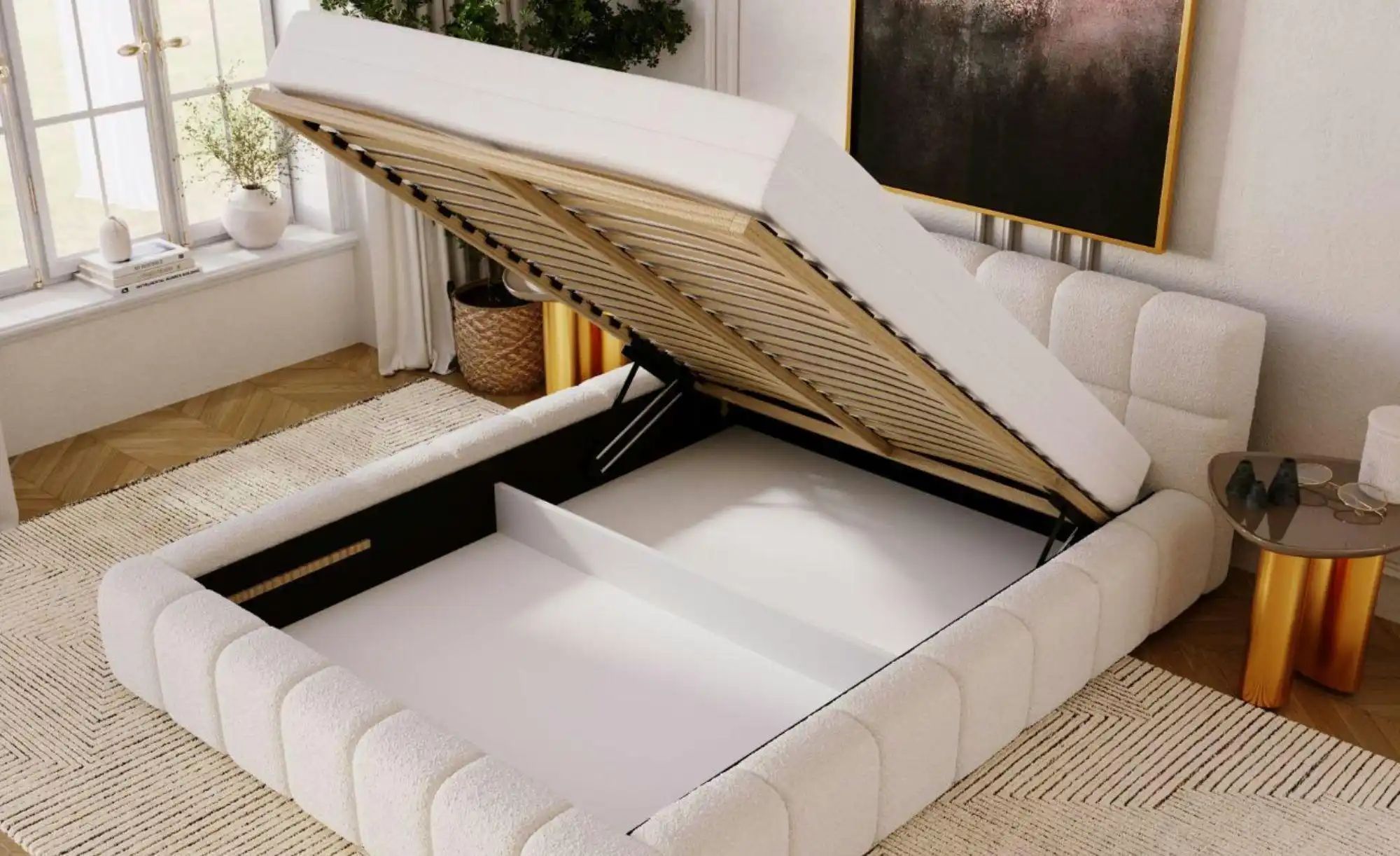 Polsterbett mit Stauraum Alcester ¦ beige ¦ Maße (cm): H: 85 Betten > Polst günstig online kaufen
