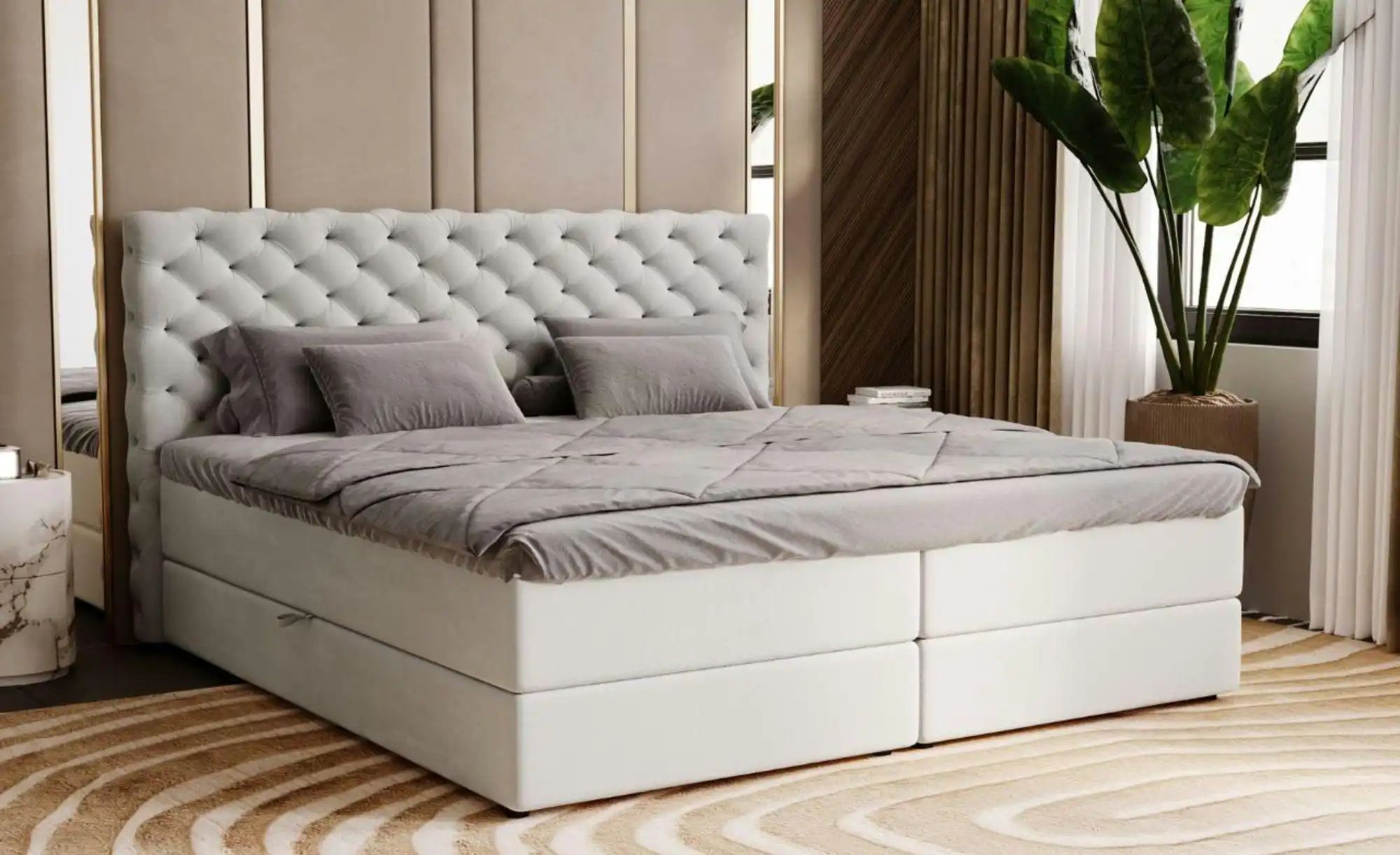 Boxbett mit Stauraum Belford ¦ grau ¦ Maße (cm): H: 119 Betten > Komfortbet günstig online kaufen