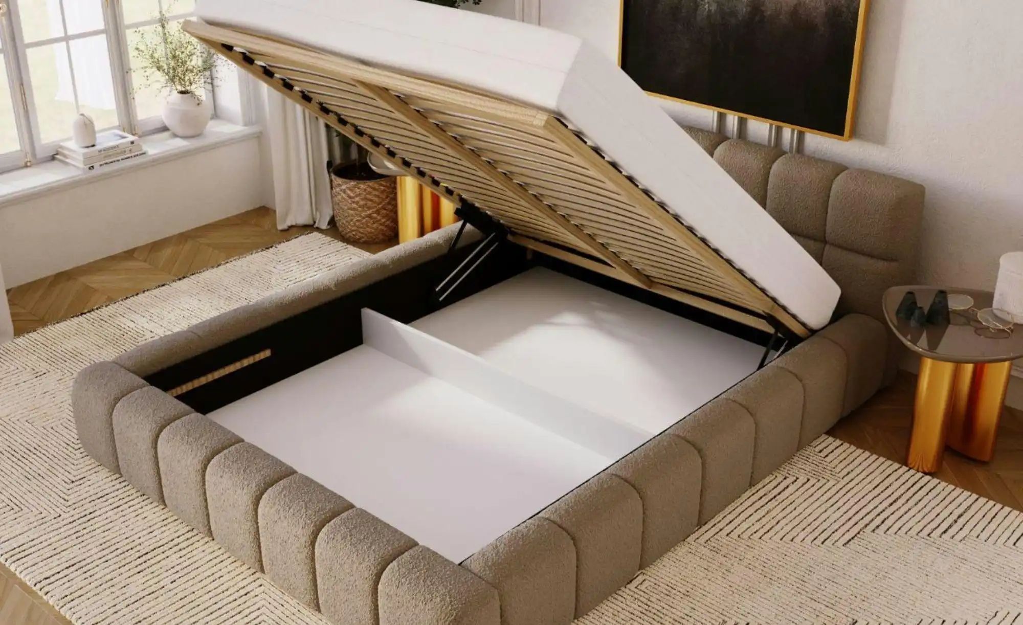 Polsterbett mit Stauraum Alcester ¦ braun ¦ Maße (cm): H: 85 Betten > Polst günstig online kaufen