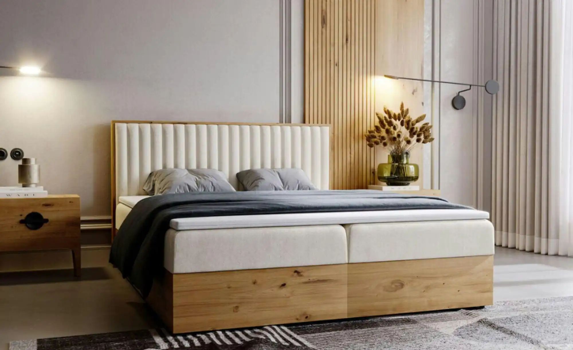 Boxbett mit Stauraum Forres ¦ beige ¦ Maße (cm): B: 165 H: 100 Betten > Pol günstig online kaufen