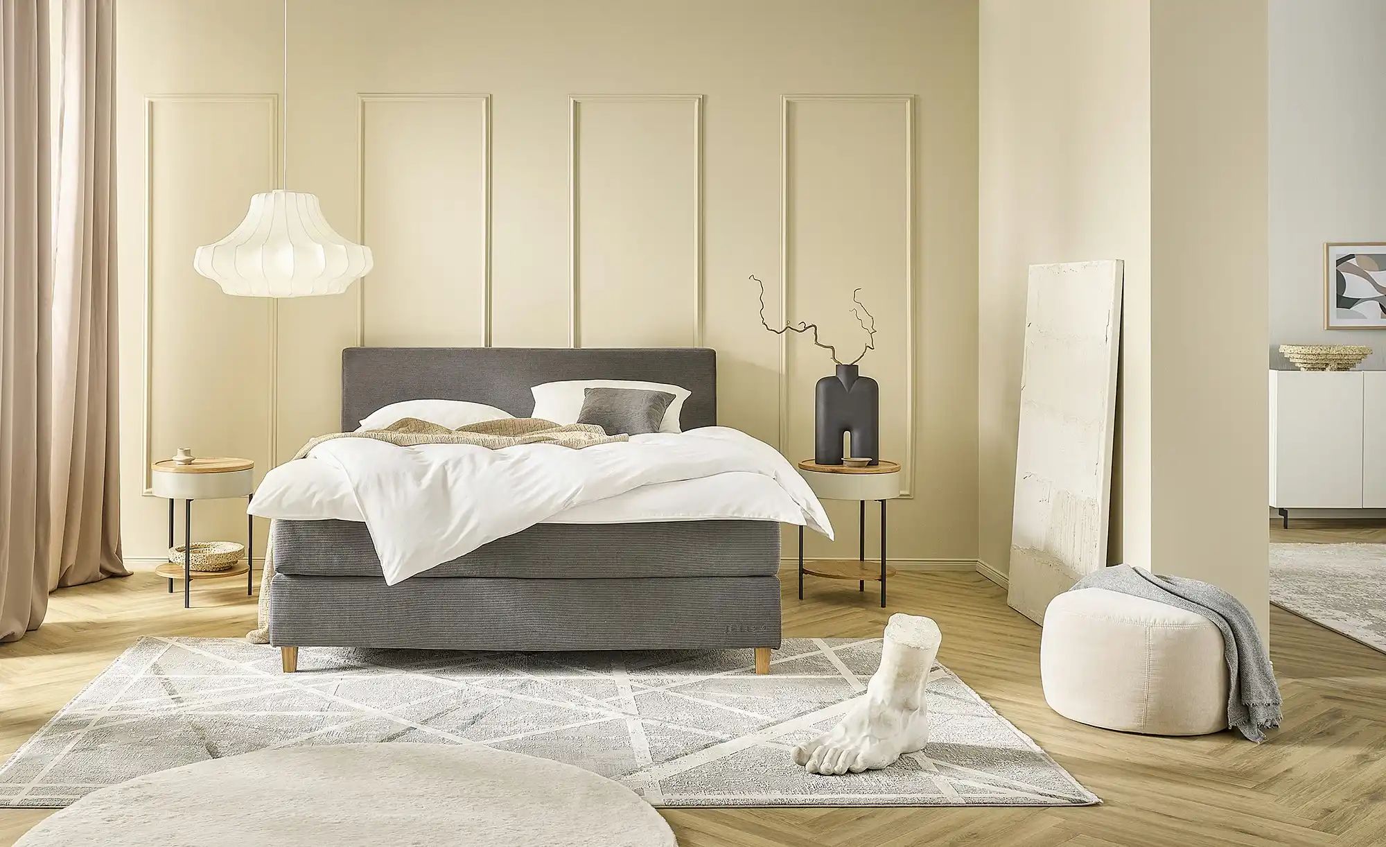 Jette Home Boxspringbett  Jette Flex ¦ grau ¦ Maße (cm): B: 145 H: 120,5 Be günstig online kaufen