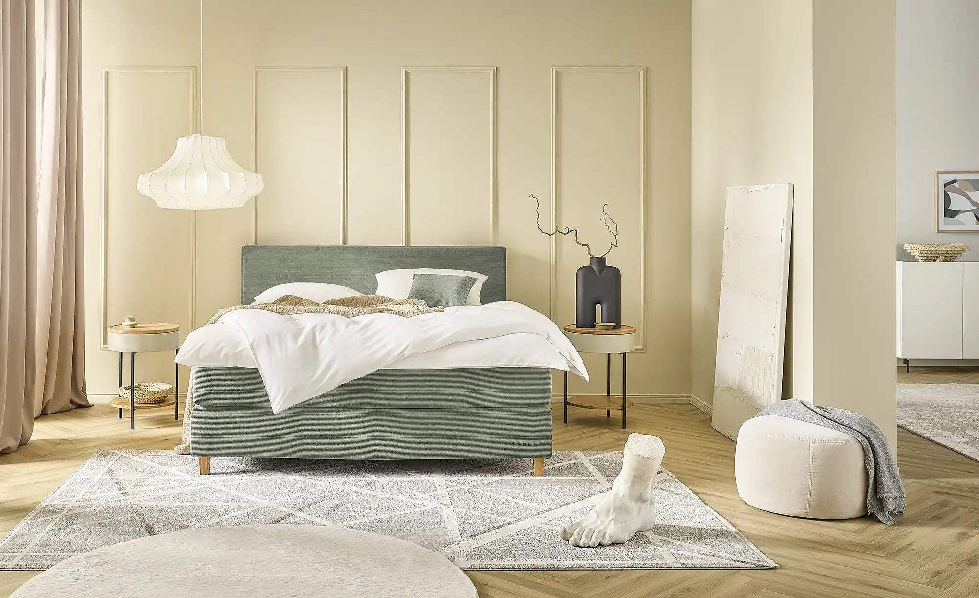Jette Home Boxspringbett  Jette Flex ¦ grün ¦ Maße (cm): B: 165 H: 120,5 Be günstig online kaufen
