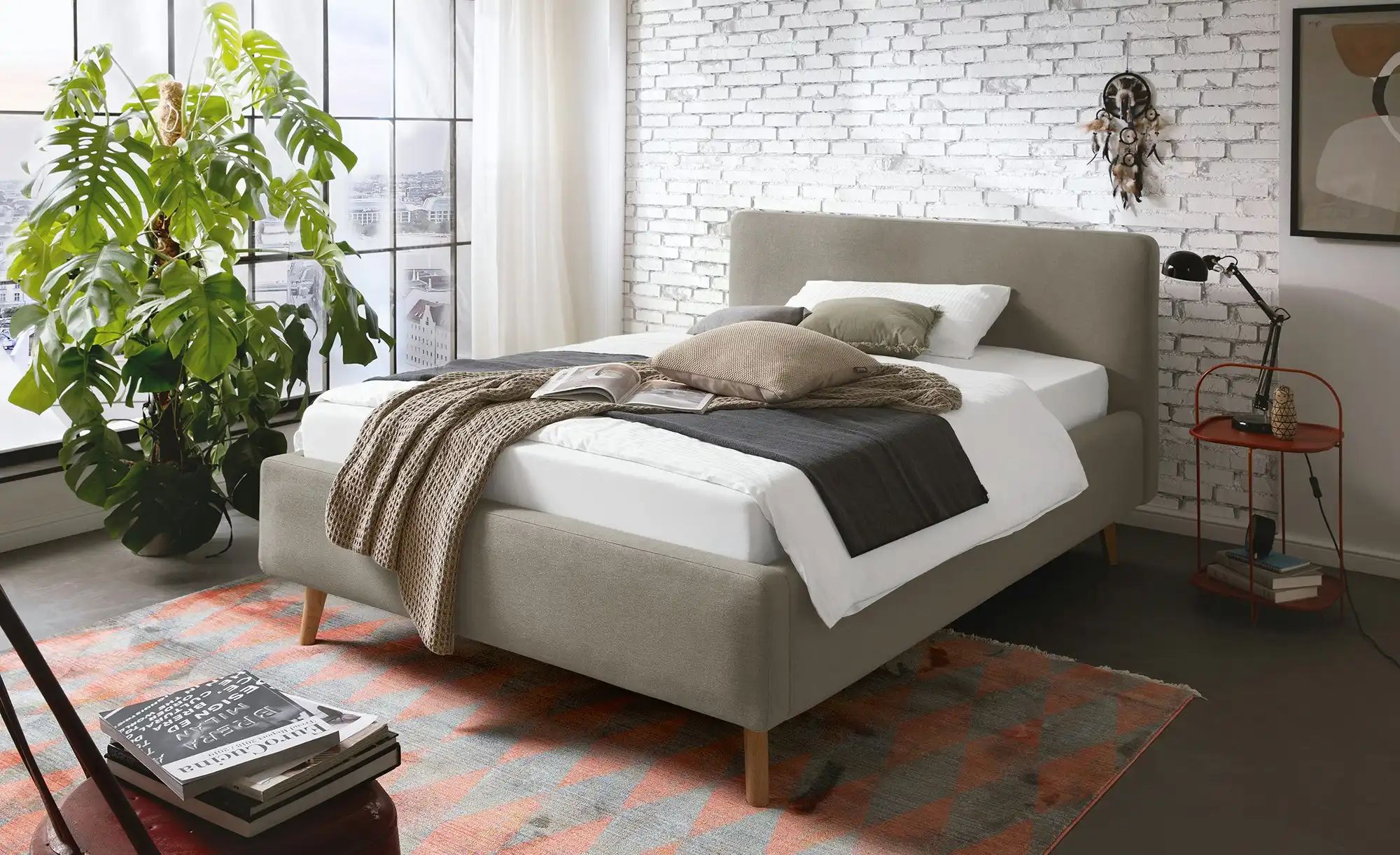 Polsterbett  Mattis ¦ braun ¦ Maße (cm): B: 141 H: 105 Betten > Komfortbett günstig online kaufen