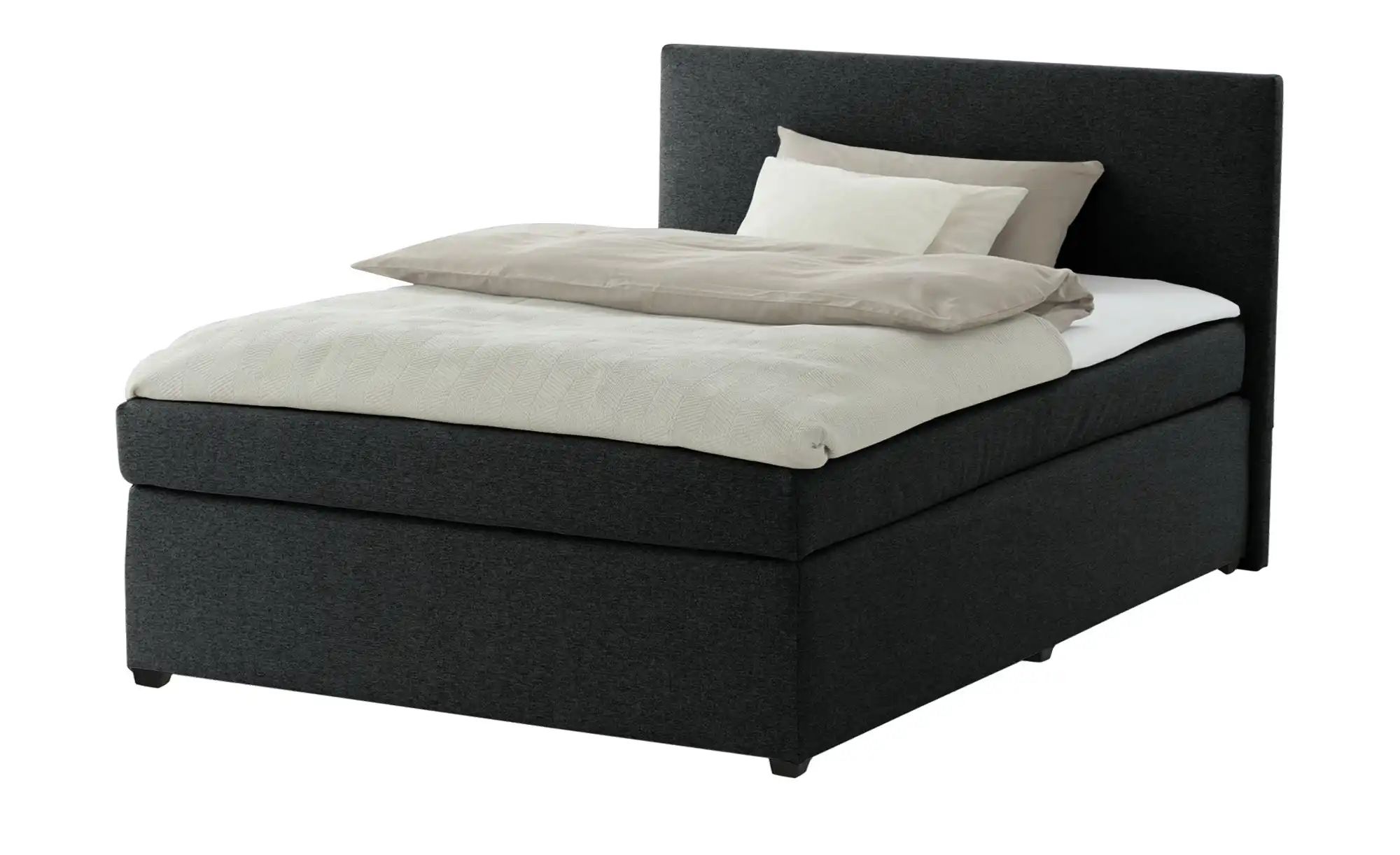 Boxspringbett 140x200  Schwarz  H3 Duke ¦ schwarz ¦ Maße (cm): B: 147 H: 10 günstig online kaufen