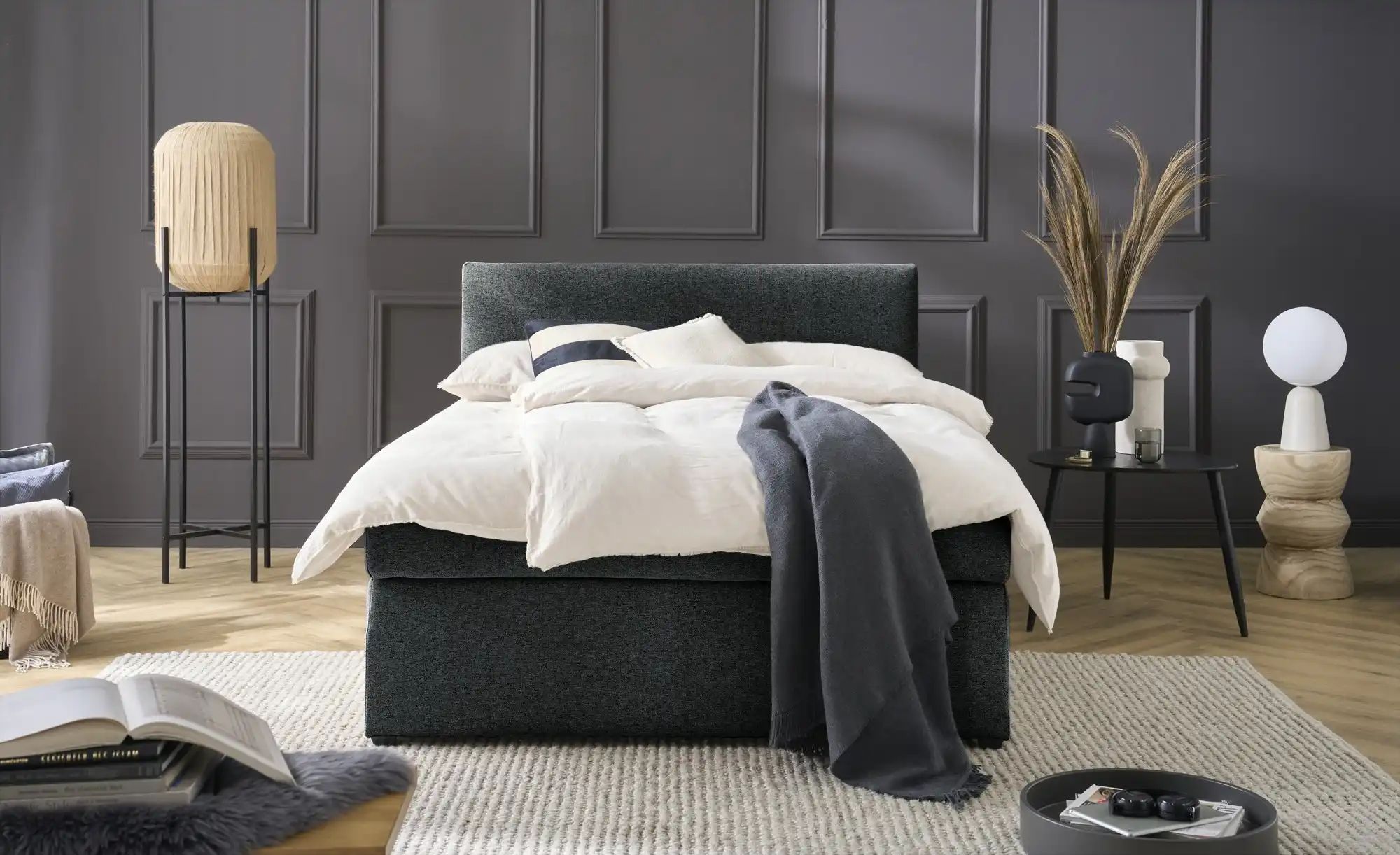 Boxspringbett 140x200  Schwarz  H3 Duke ¦ schwarz ¦ Maße (cm): B: 147 H: 10 günstig online kaufen