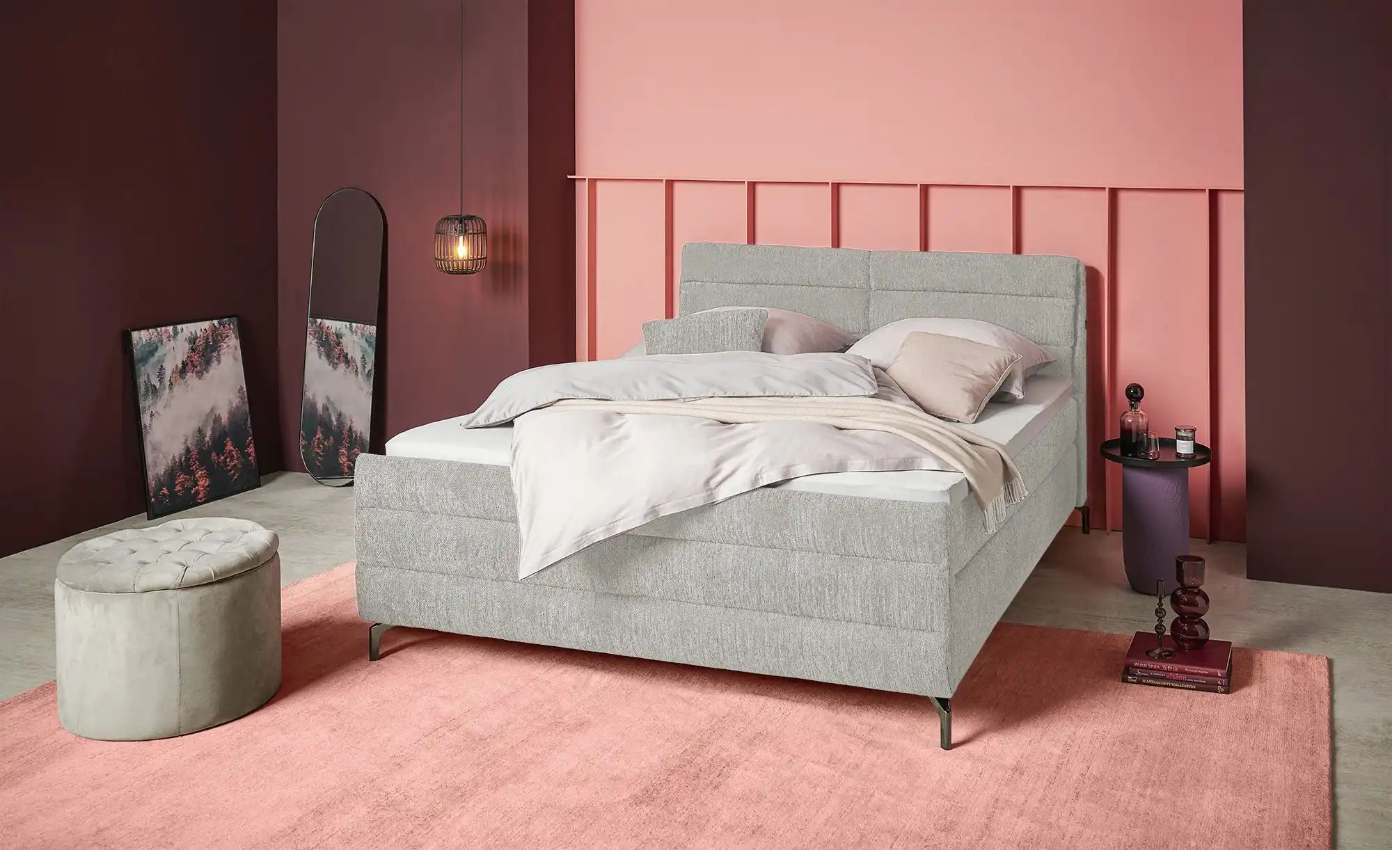 pop Boxspringbett  Maranello ¦ grau ¦ Maße (cm): B: 148 H: 116 Betten > Kom günstig online kaufen