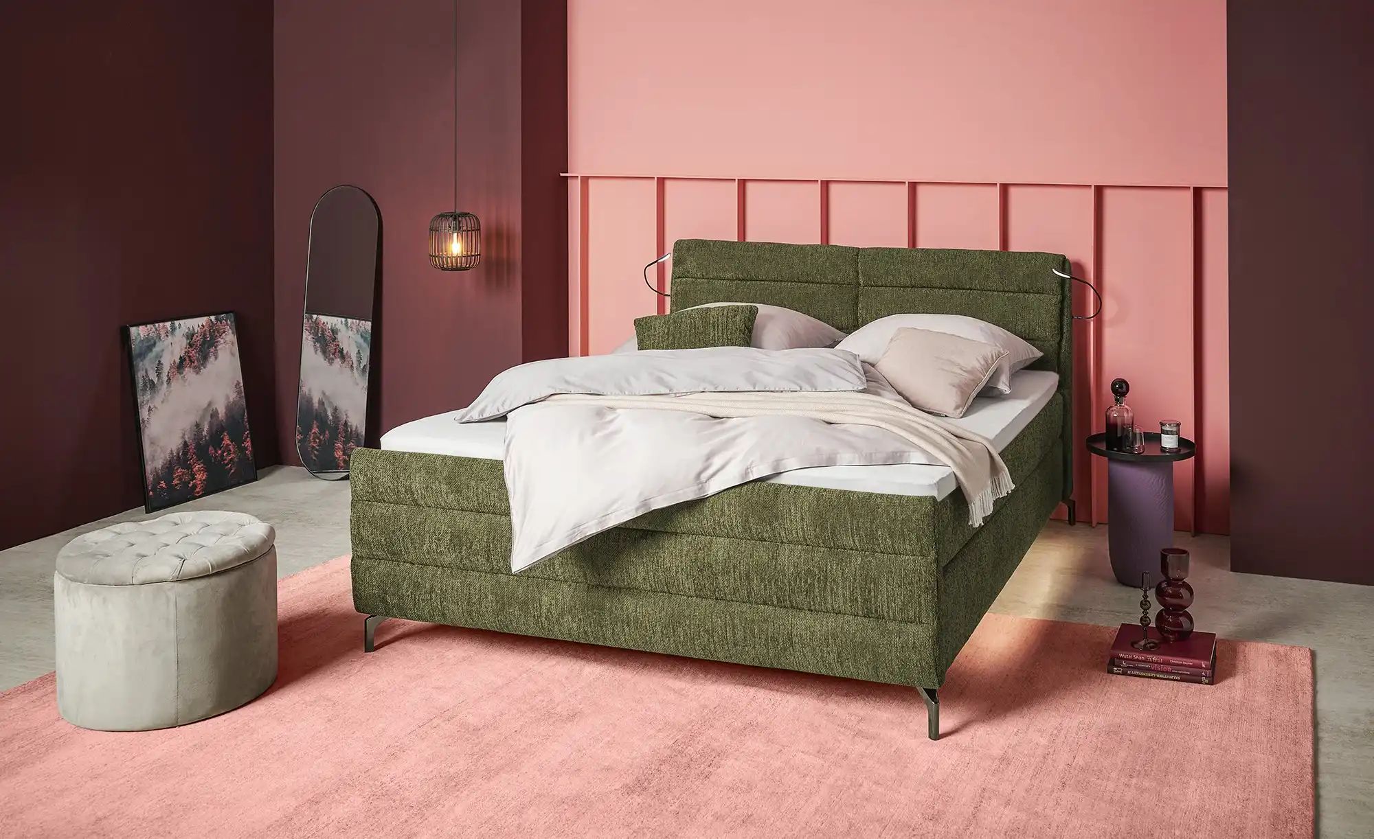 pop Boxspringbett  Maranello ¦ grün ¦ Maße (cm): B: 148 H: 116 Betten > Kom günstig online kaufen