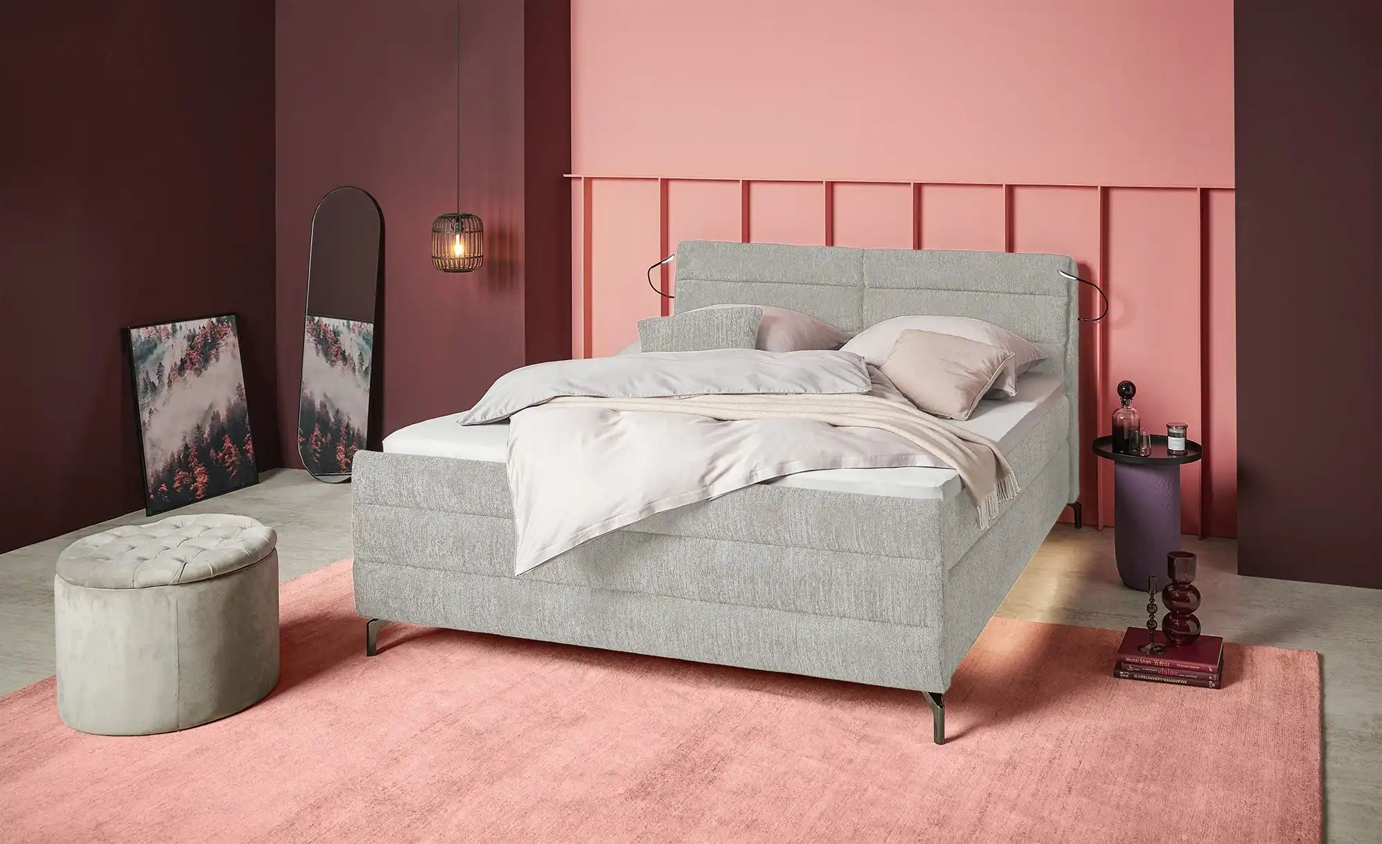 pop Boxspringbett  Maranello ¦ grau ¦ Maße (cm): B: 188 H: 116 Betten > Kom günstig online kaufen
