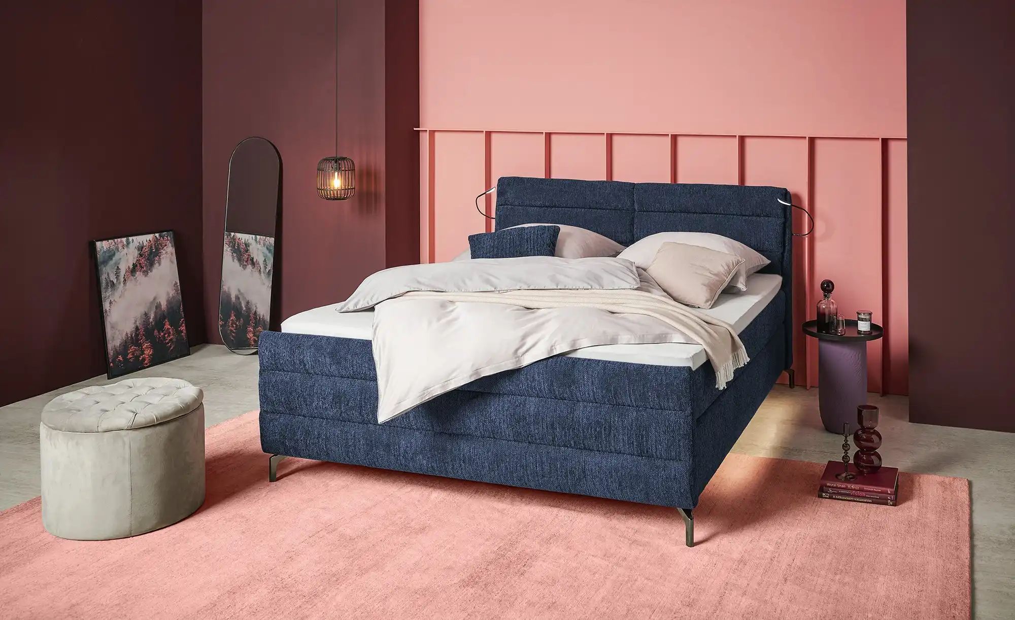 pop Boxspringbett  Maranello ¦ blau ¦ Maße (cm): B: 188 H: 116 Betten > Kom günstig online kaufen