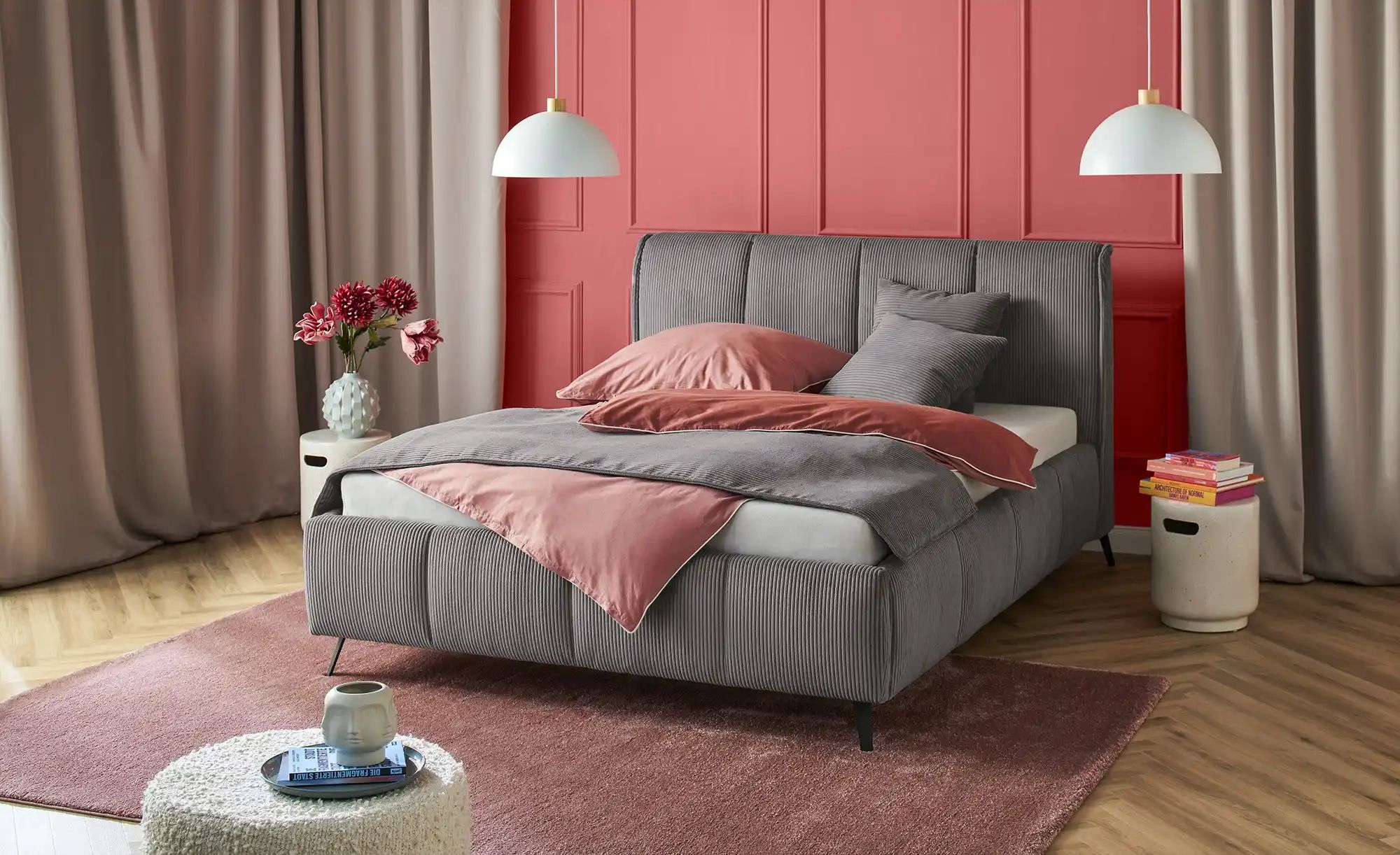 pop Polsterbett mit Bettkasten Pamela ¦ grau ¦ Maße (cm): B: 200 H: 113 Bet günstig online kaufen