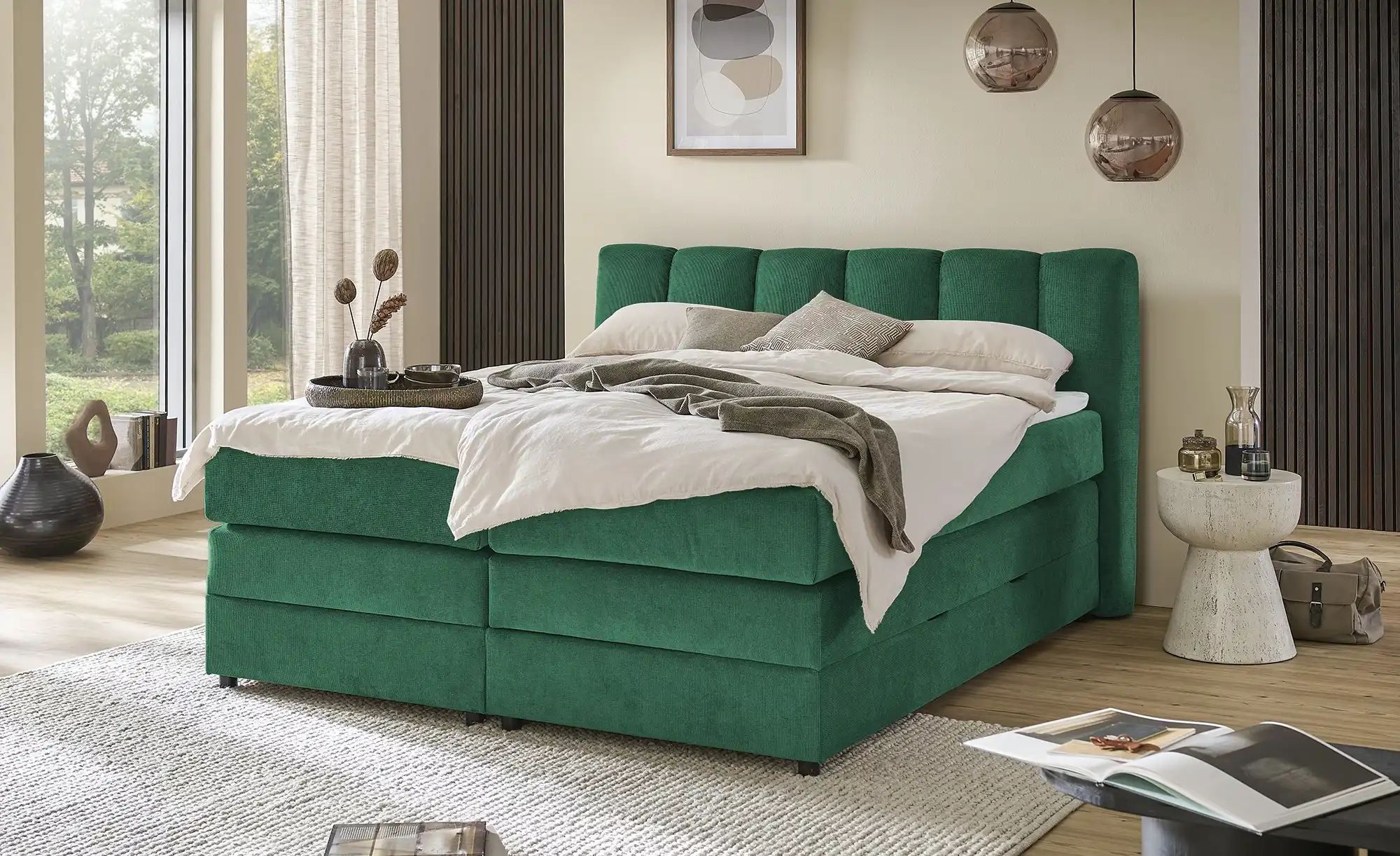 Boxspringbett mit Bettkasten Claire ¦ grün ¦ Maße (cm): B: 196 H: 115 Bette günstig online kaufen