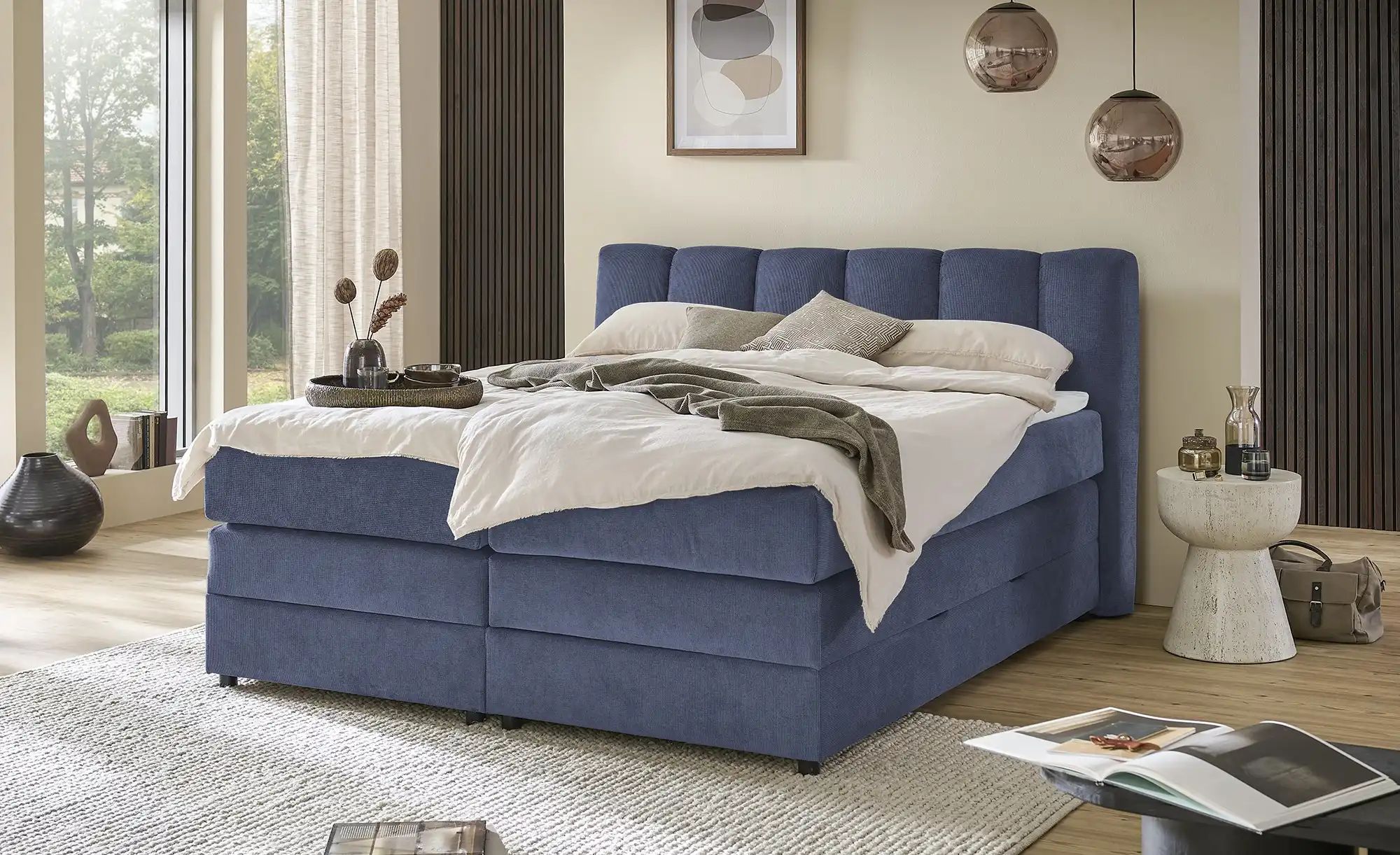 Thumbnail - Boxspringbett mit Bettkasten Claire ¦ blau ¦ Maße (cm): B: 176 H: 115 Betten > Boxspringbetten - Höffner