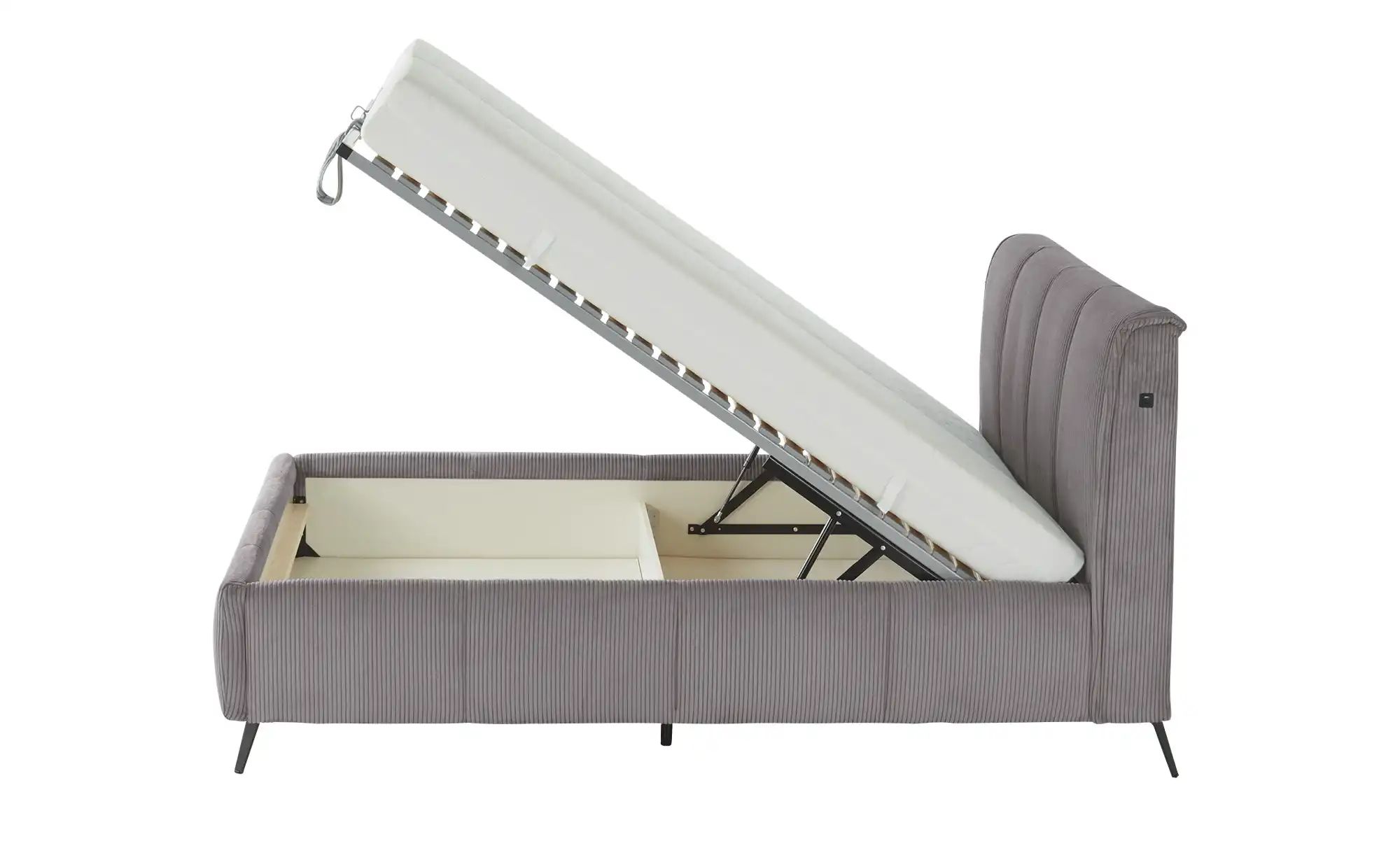 pop Polsterbett mit Bettkasten Pamela ¦ grau ¦ Maße (cm): B: 200 H: 113 Bet günstig online kaufen