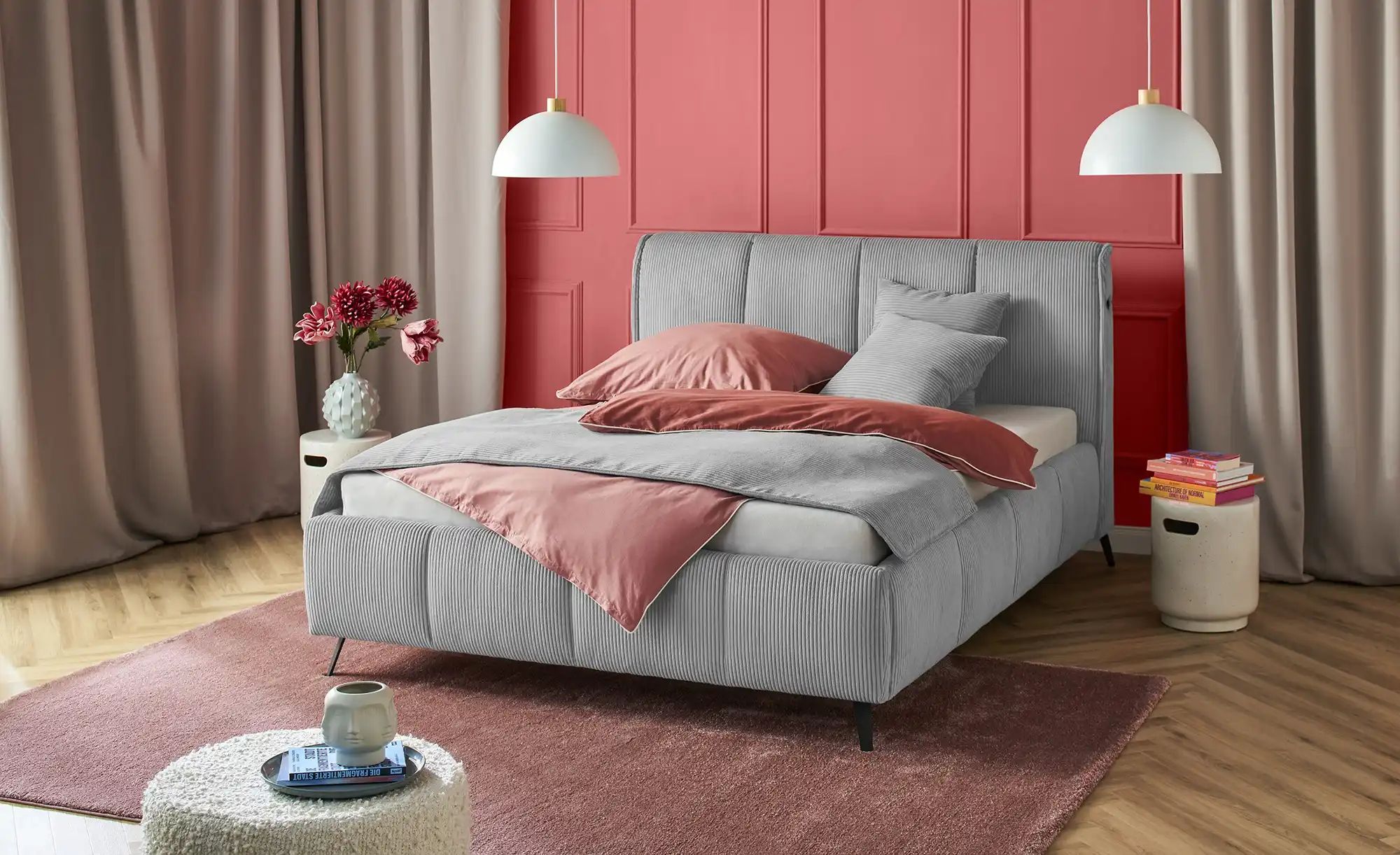 pop Polsterbett mit Bettkasten Pamela ¦ grau ¦ Maße (cm): B: 200 H: 113 Bet günstig online kaufen