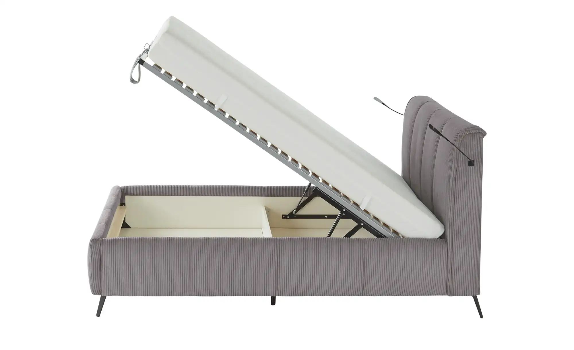 pop Polsterbett mit Bettkasten Pamela ¦ grau ¦ Maße (cm): B: 160 H: 113 Bet günstig online kaufen