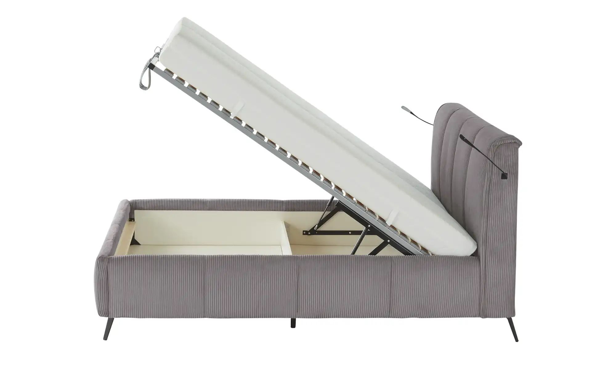 pop Polsterbett mit Bettkasten Pamela ¦ grau ¦ Maße (cm): B: 200 H: 113 Bet günstig online kaufen