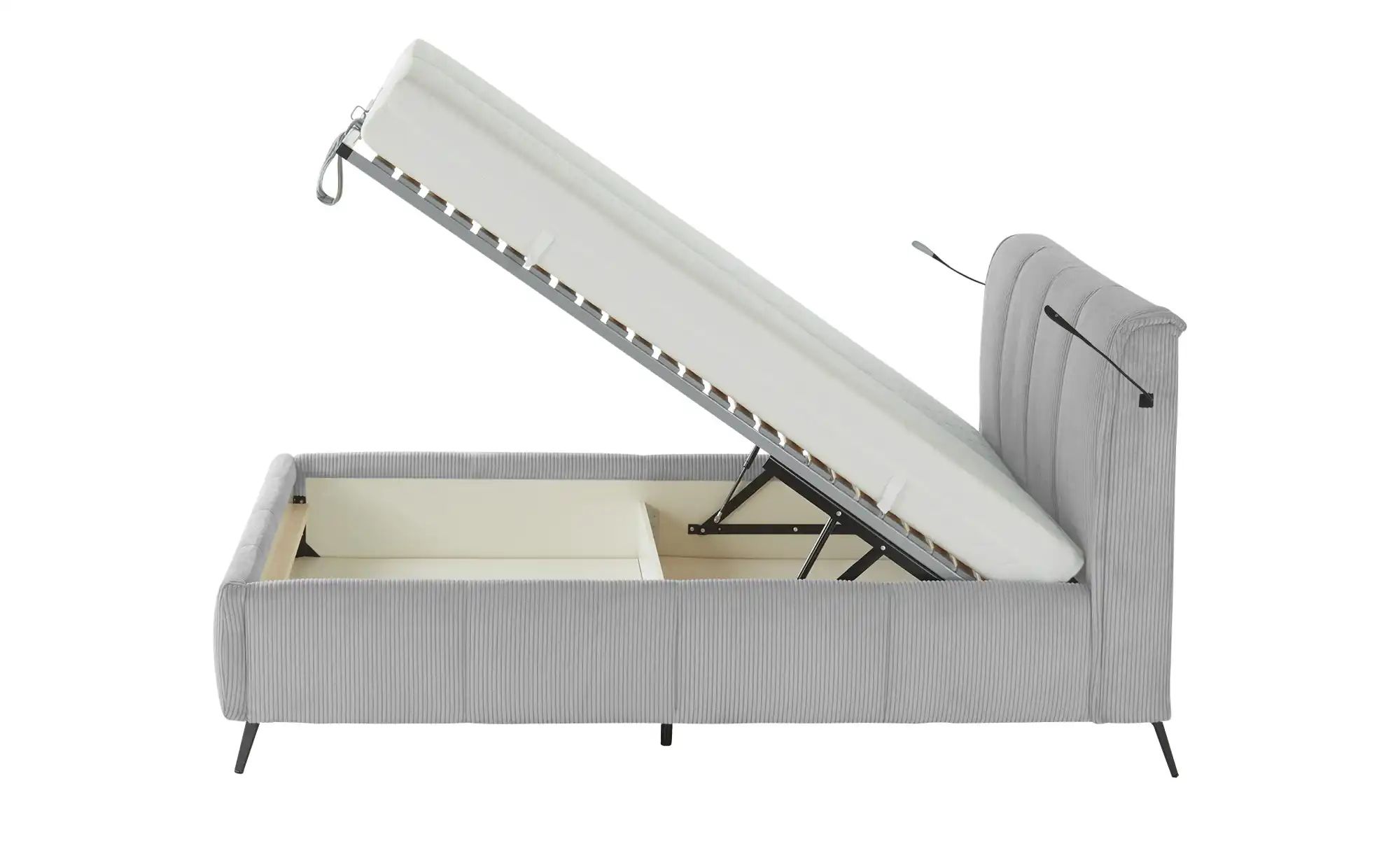 pop Polsterbett mit Bettkasten Pamela ¦ grau ¦ Maße (cm): B: 180 H: 113 Bet günstig online kaufen