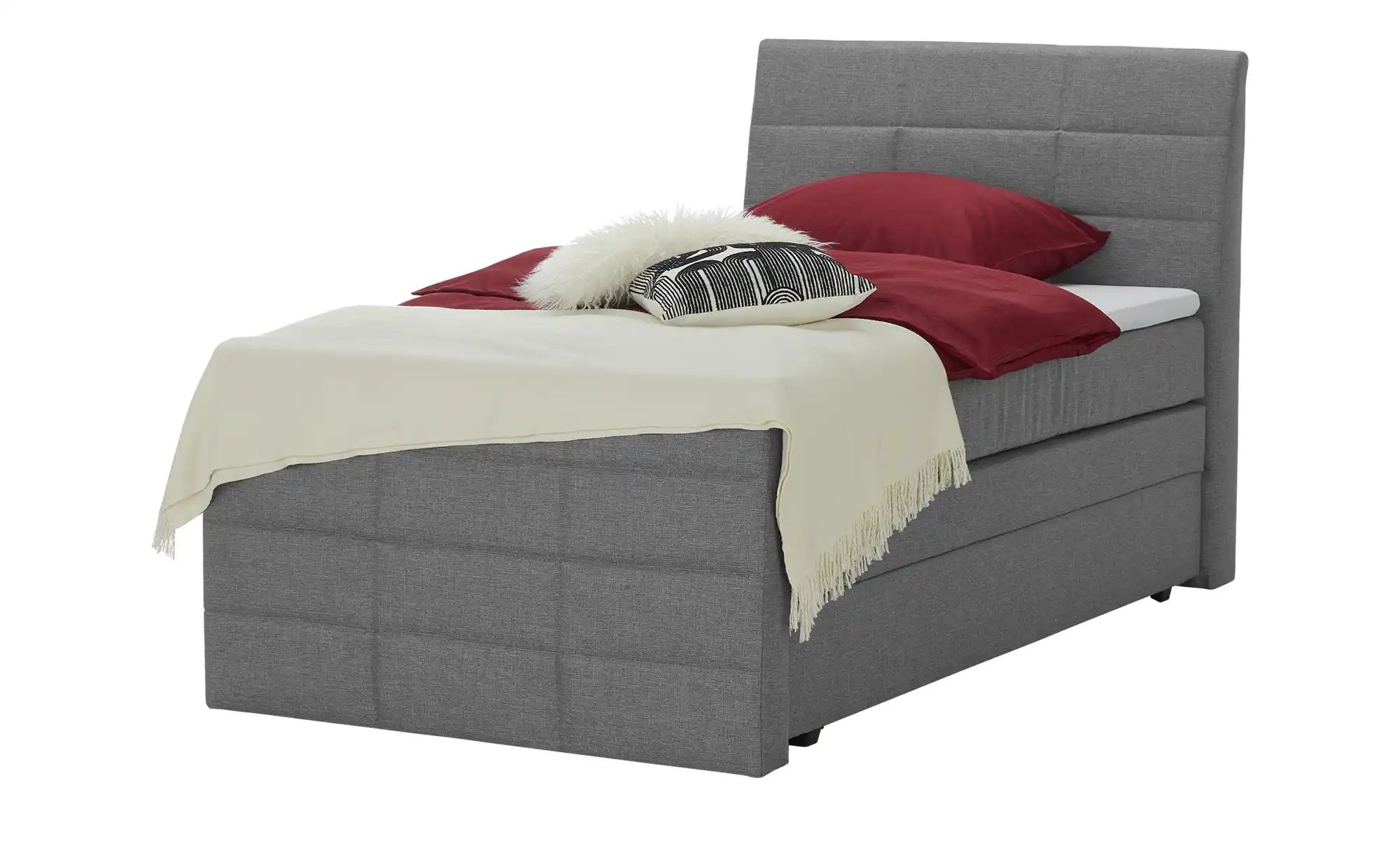 Boxspringbett mit Bettkasten und Topper Baron ¦ grau ¦ Maße (cm): B: 149 H: günstig online kaufen