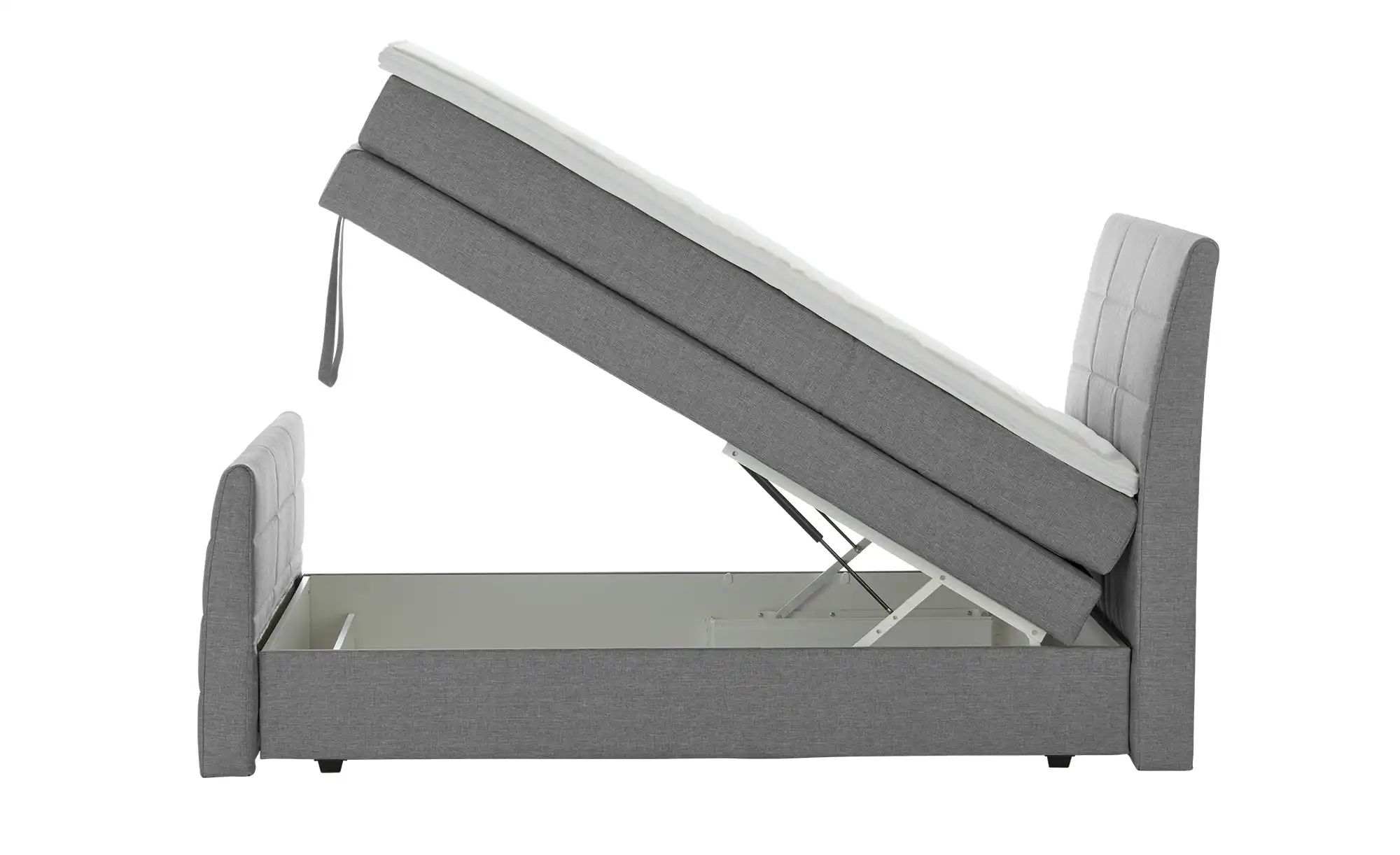 Boxspringbett mit Bettkasten und Topper Baron ¦ grau ¦ Maße (cm): B: 129 H: günstig online kaufen