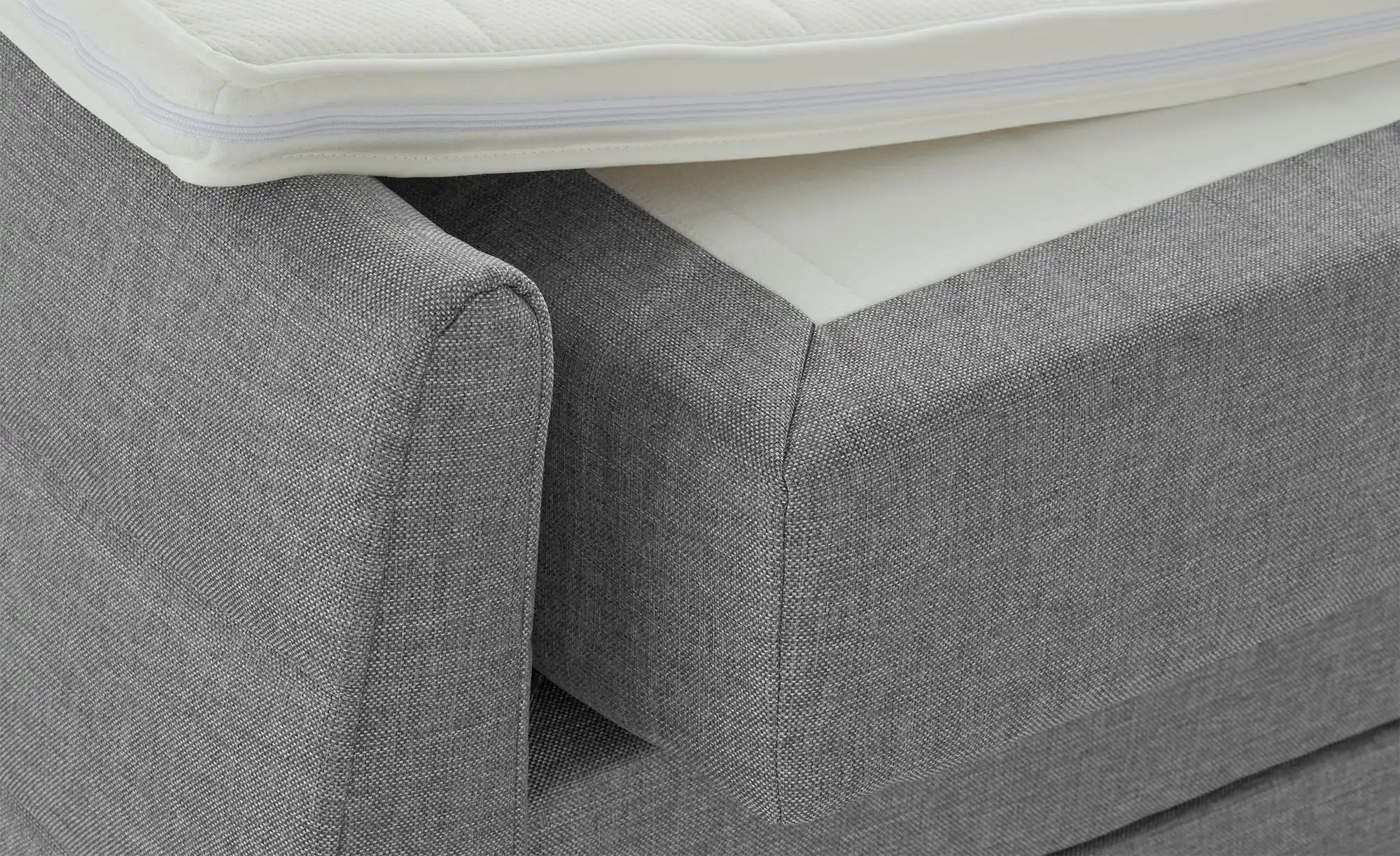 Thumbnail - Boxspringbett mit Bettkasten und Topper Baron ¦ grau ¦ Maße (cm): B: 129 H: 124 Betten > Einzelbetten - Höffner