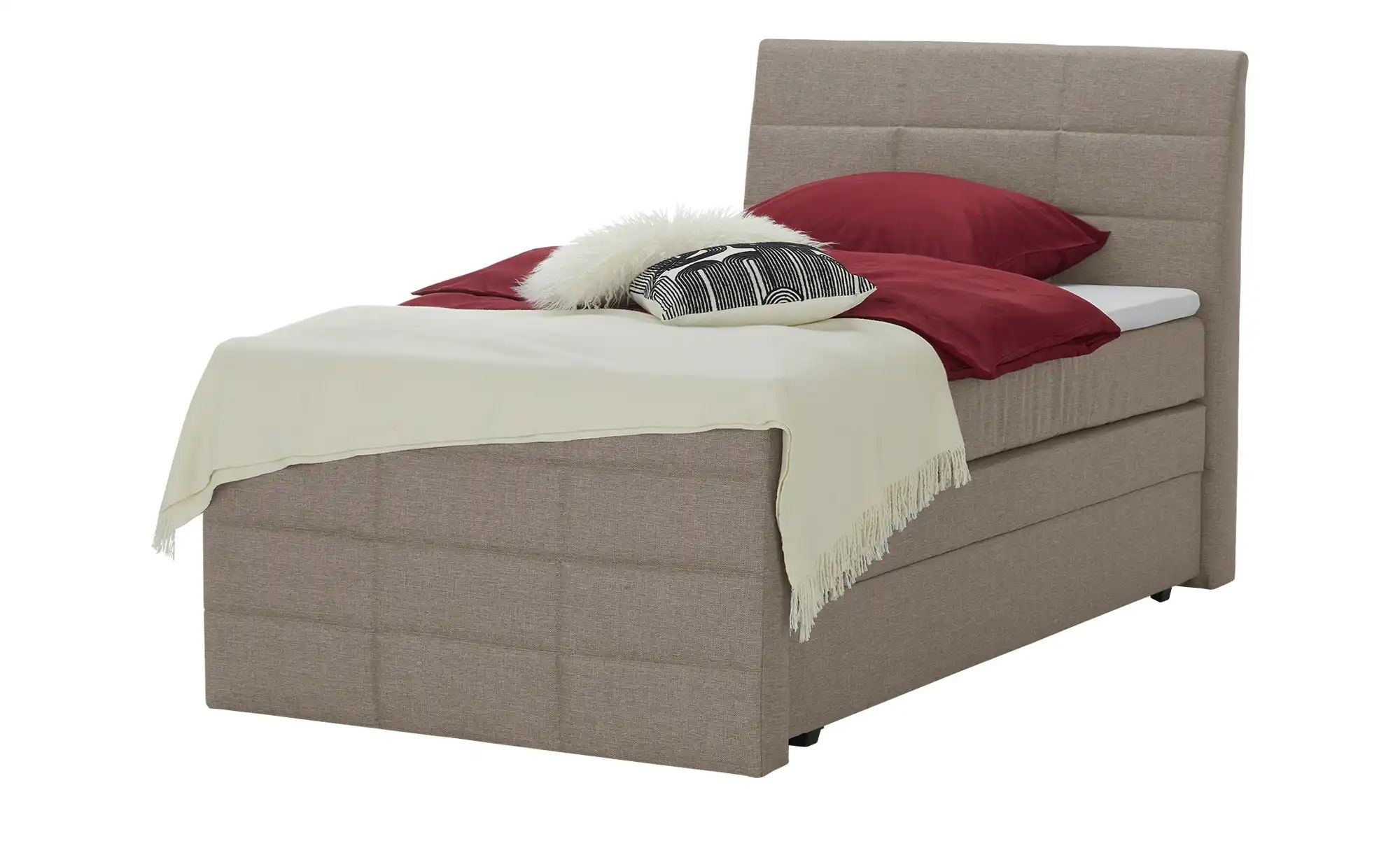 Boxspringbett mit Bettkasten und Topper Baron ¦ beige ¦ Maße (cm): B: 109 H günstig online kaufen