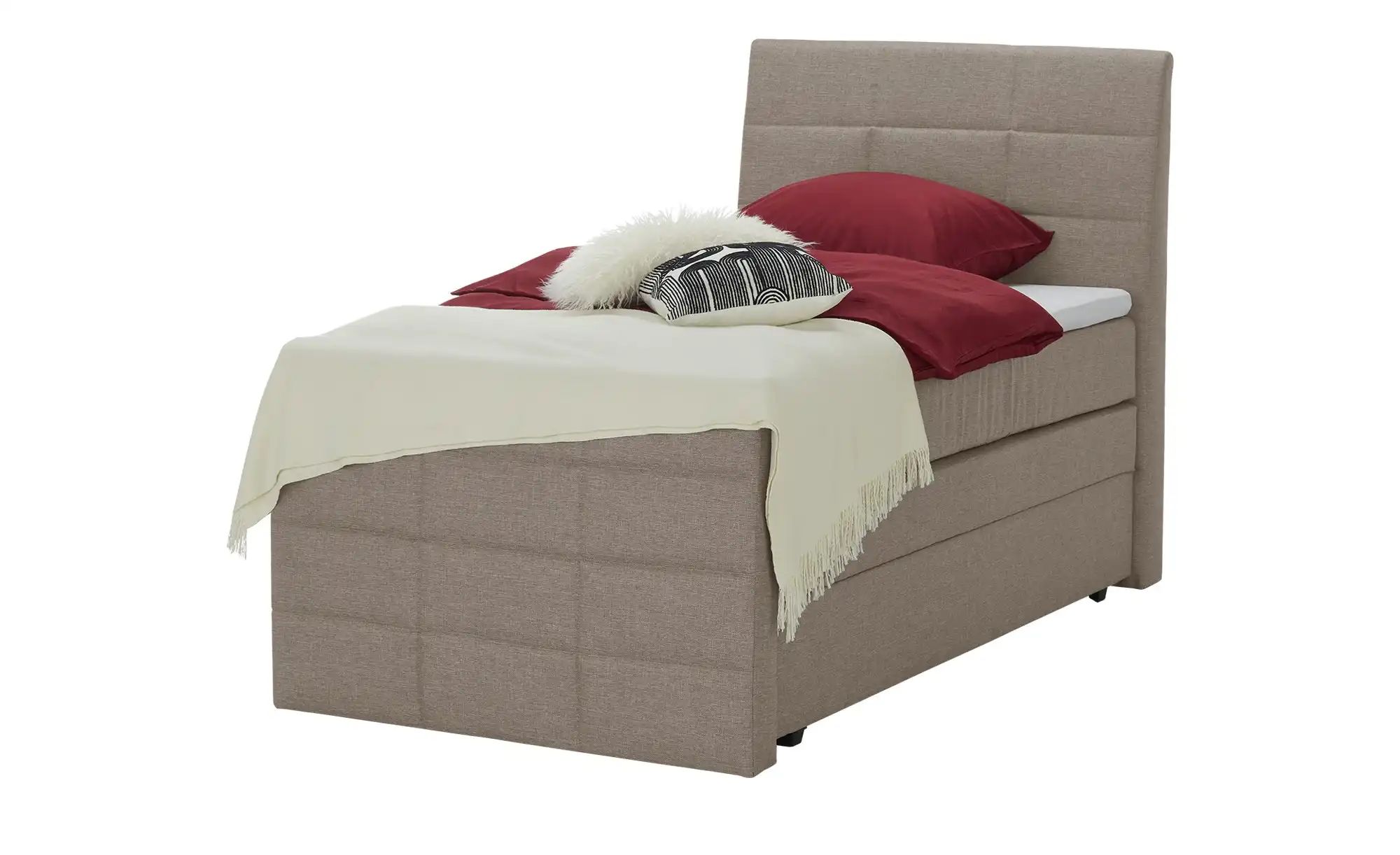 Boxspringbett mit Bettkasten und Topper Baron ¦ beige ¦ Maße (cm): B: 109 H günstig online kaufen