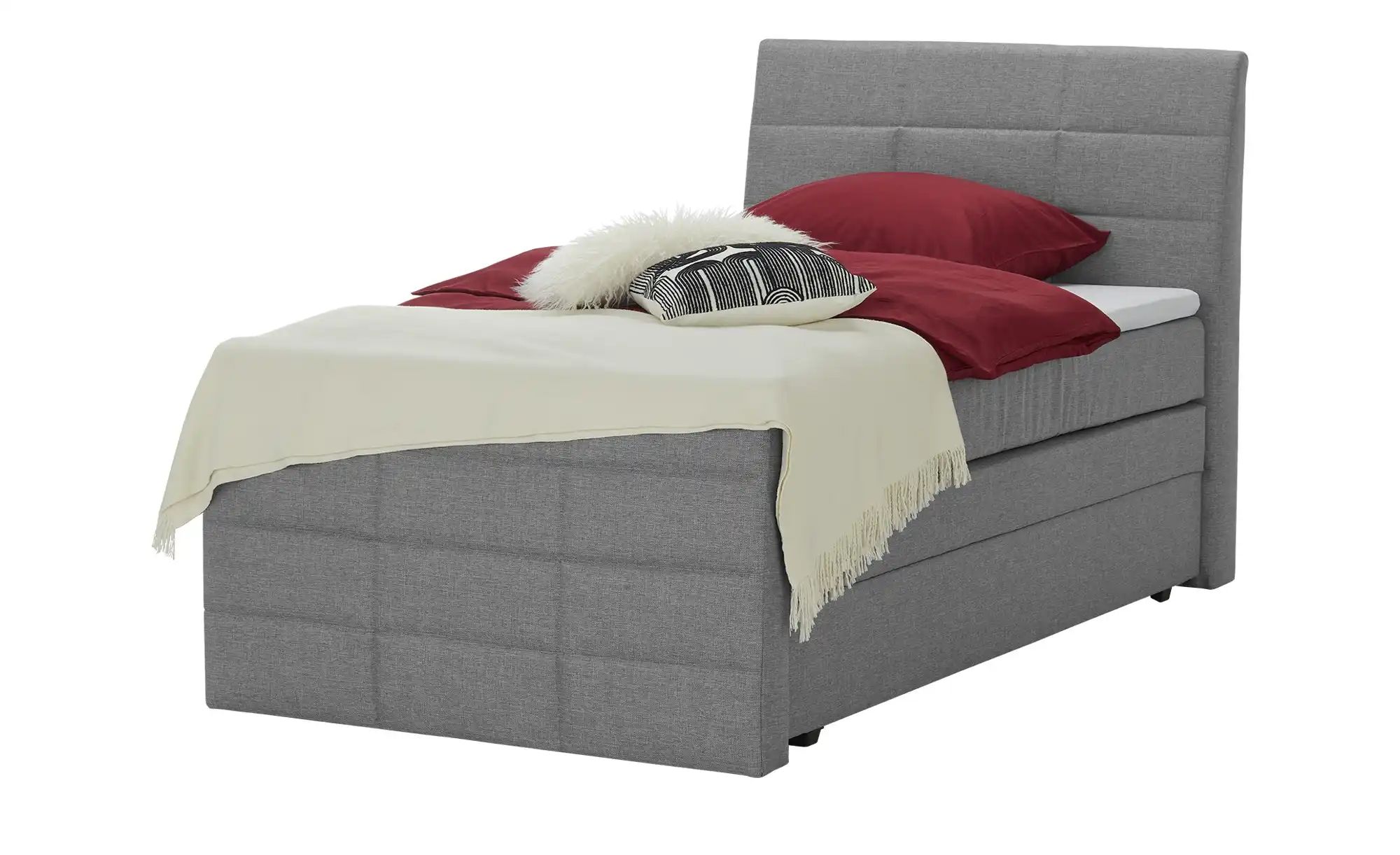 Boxspringbett mit Bettkasten und Topper Baron ¦ grau ¦ Maße (cm): B: 109 H: günstig online kaufen