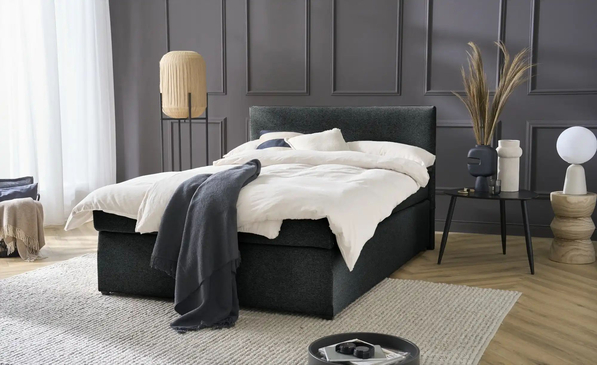 Boxspringbett mit Matratze und Topper  H3 Duke ¦ schwarz ¦ Maße (cm): B: 12 günstig online kaufen