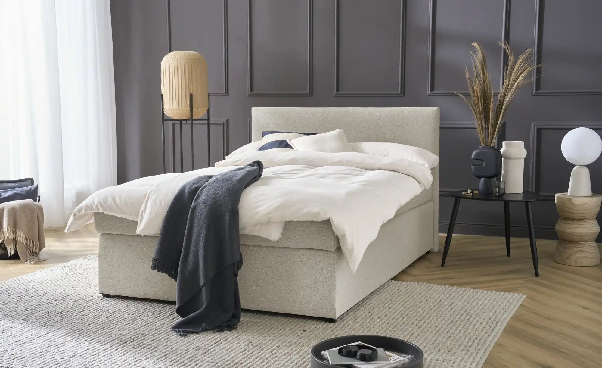 Boxspringbett mit Matratze und Topper  H3 Duke ¦ beige ¦ Maße (cm): B: 127 günstig online kaufen