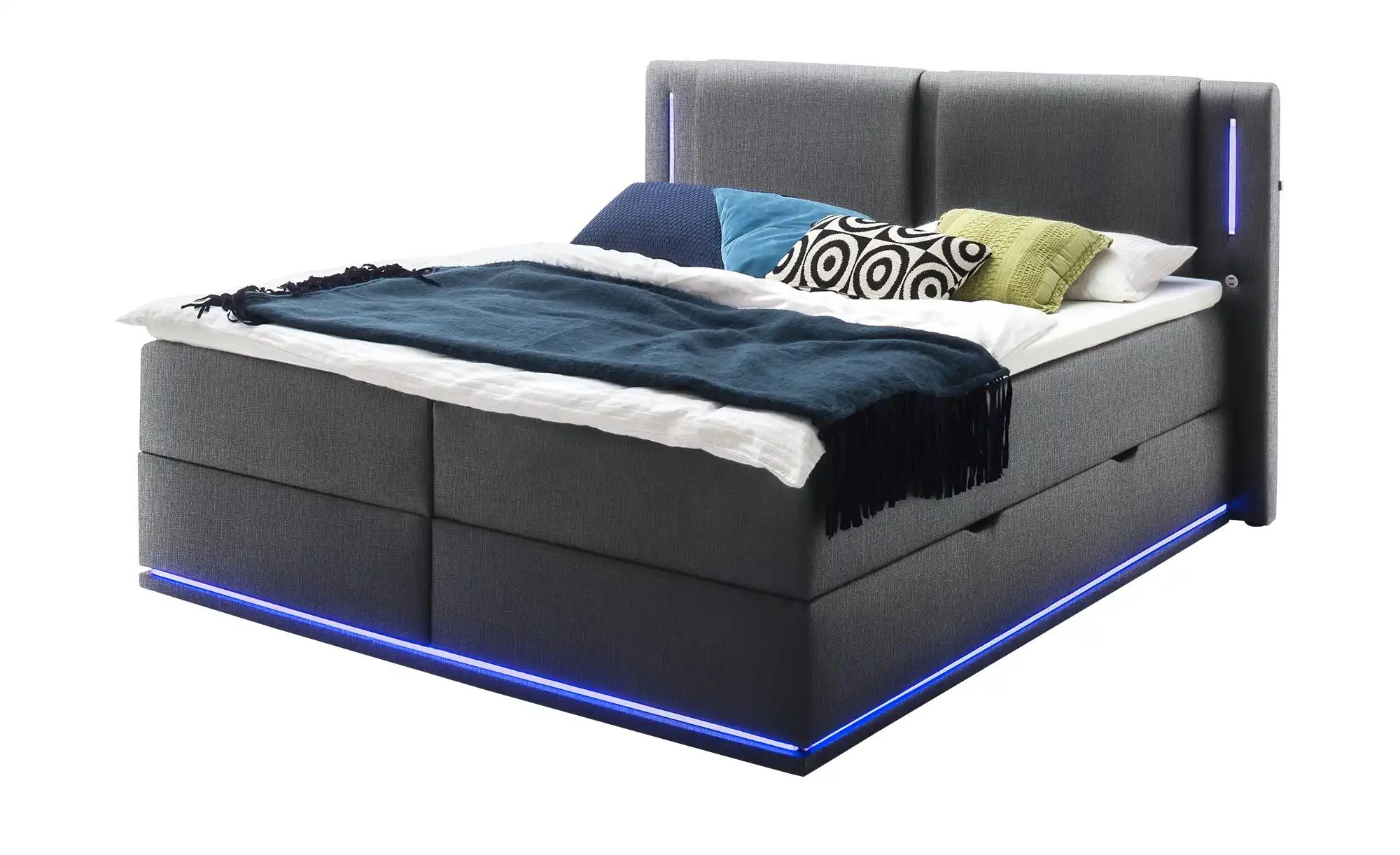 Boxspringbett mit Stauraum  Brighton ¦ grau ¦ Maße (cm): B: 200 H: 117 Bett günstig online kaufen