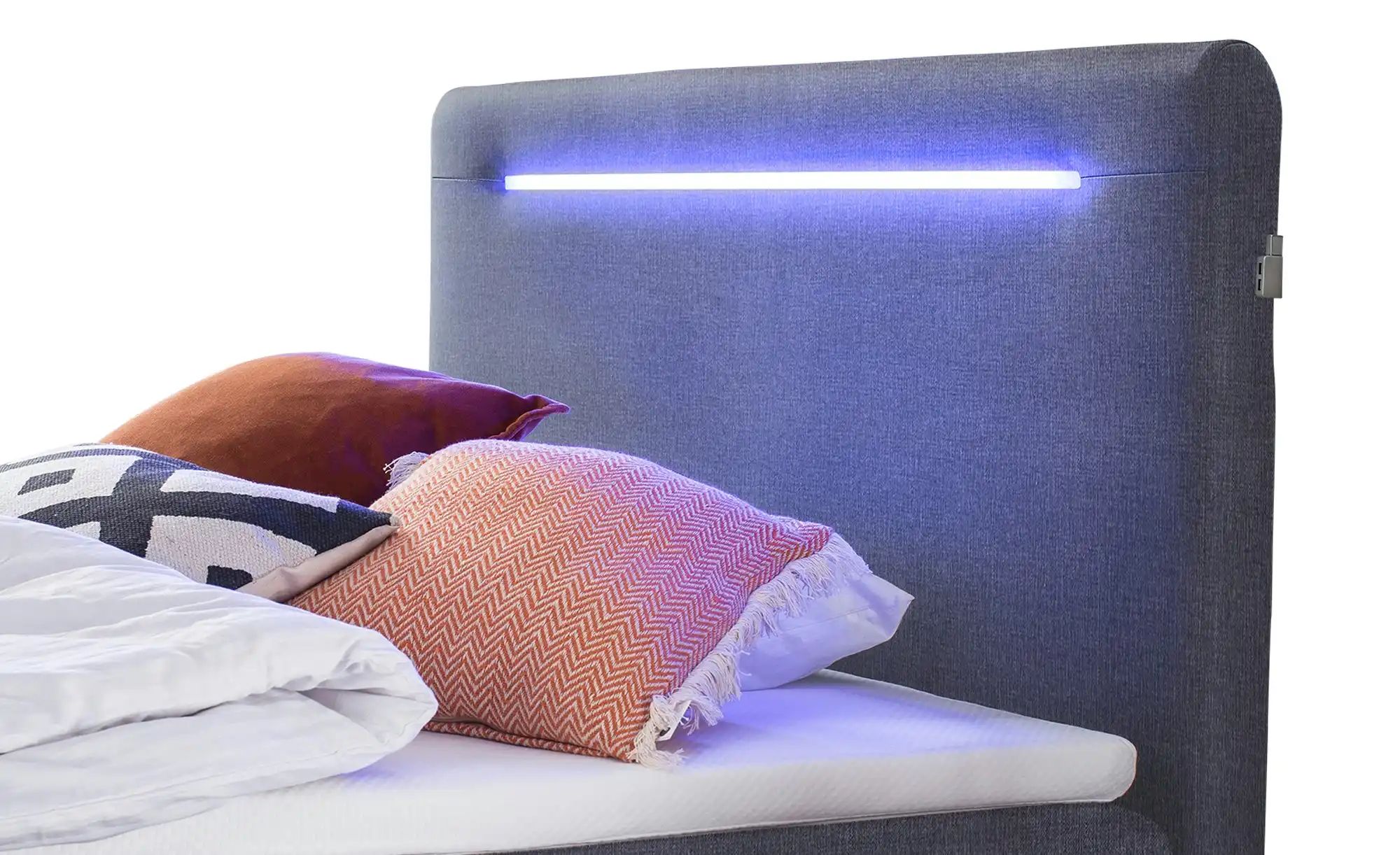 Boxspringbett mit LED-Beleuchtung  120/200 cm Knight ¦ grau ¦ Maße (cm): B: günstig online kaufen