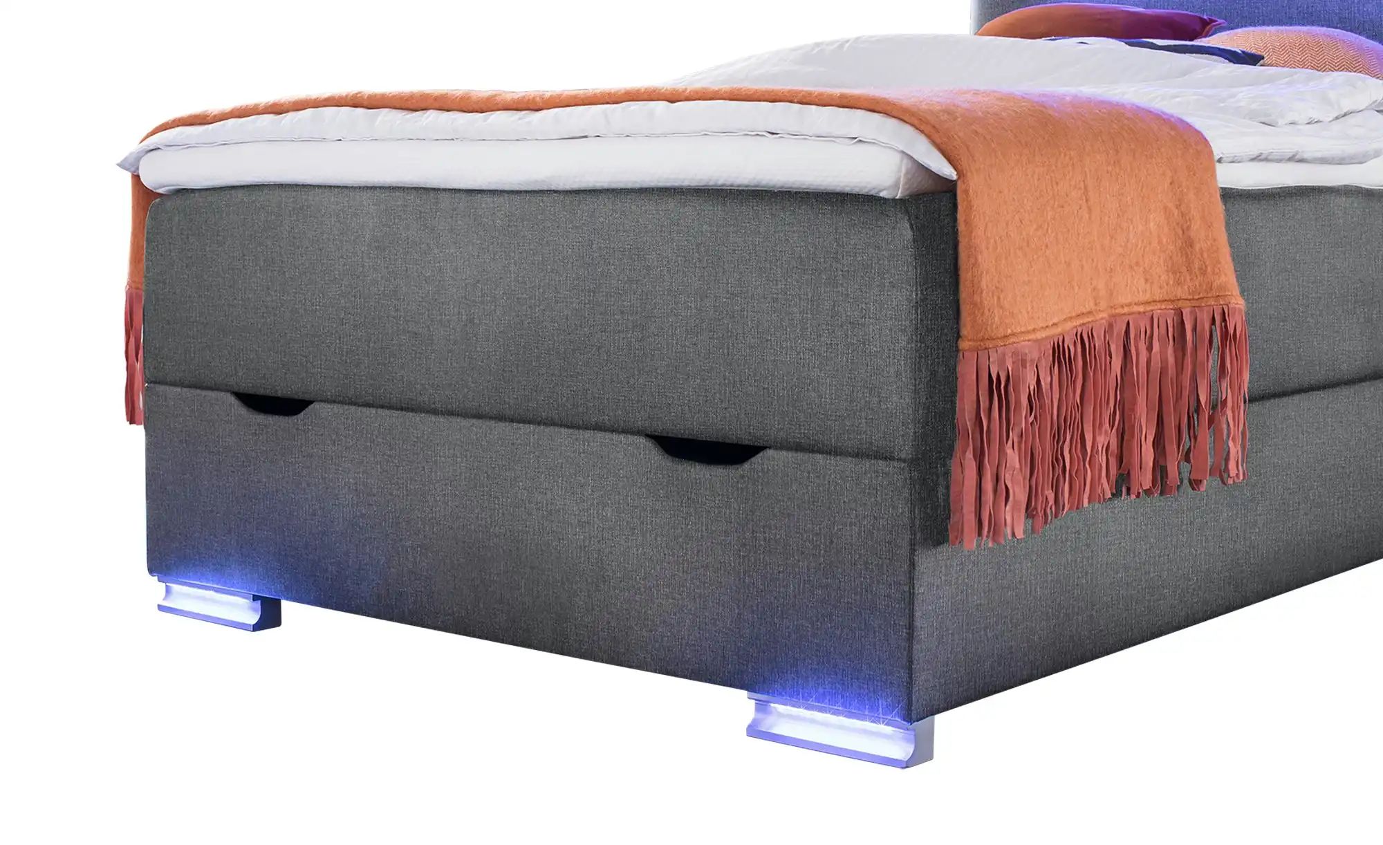 Thumbnail - Boxspringbett mit LED-Beleuchtung  120/200 cm Knight ¦ grau ¦ Maße (cm): B: 123 H: 110 Betten > Boxspringbetten - Höffne...