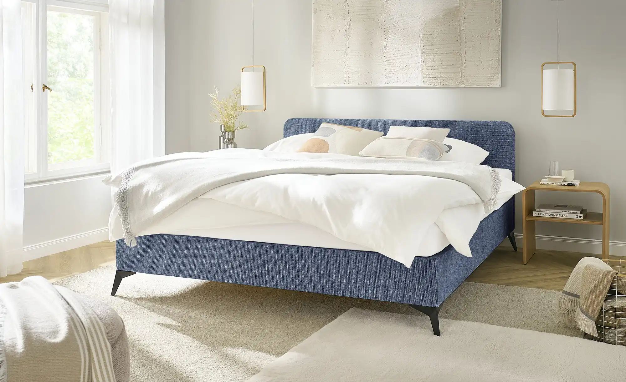 Polsterbett mit Matratze Simply ¦ blau ¦ Maße (cm): B: 141 H: 90 Betten > P günstig online kaufen