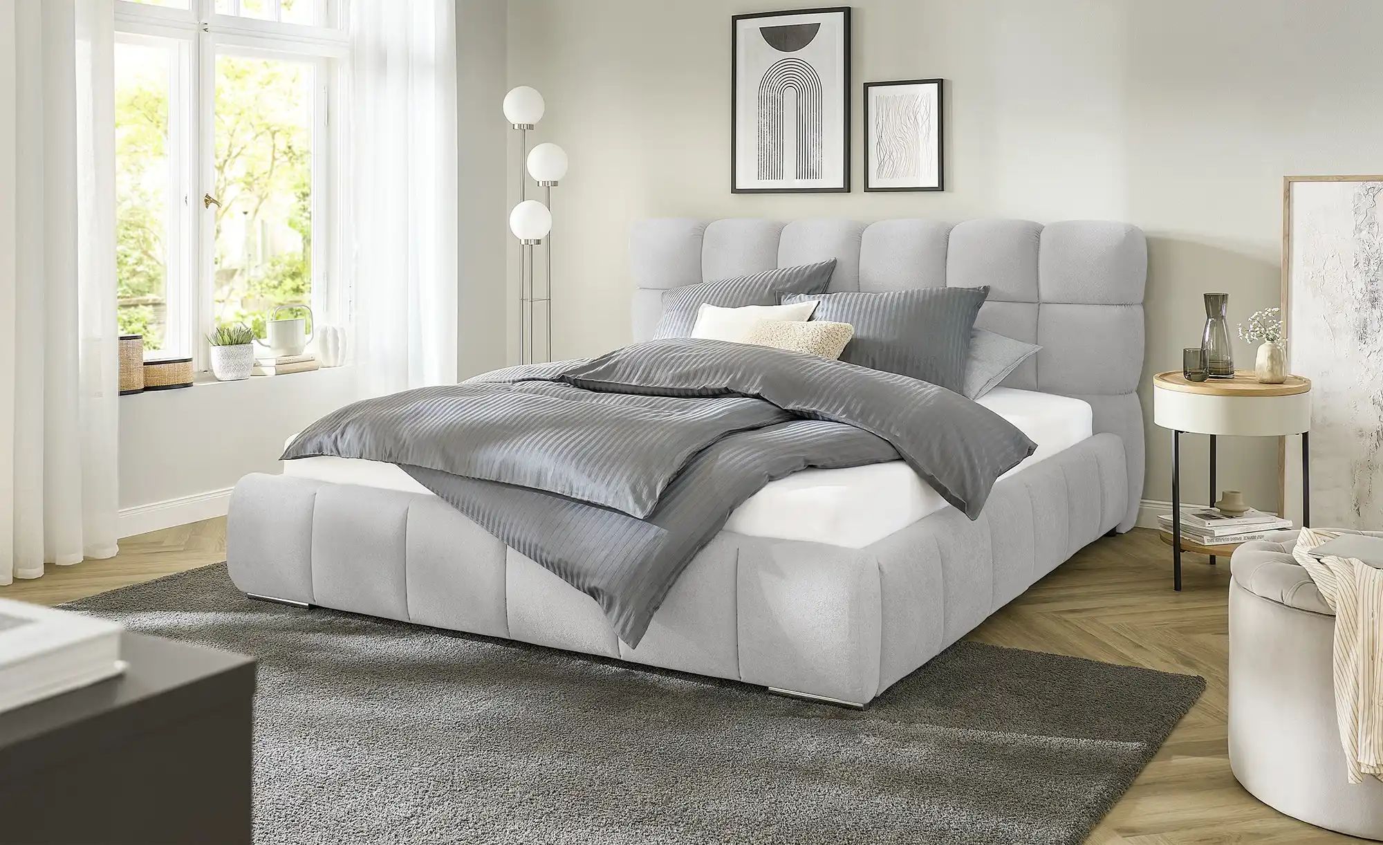 Polsterbett mit Matratze Savio ¦ grau ¦ Maße (cm): B: 190 H: 108 Betten > P günstig online kaufen