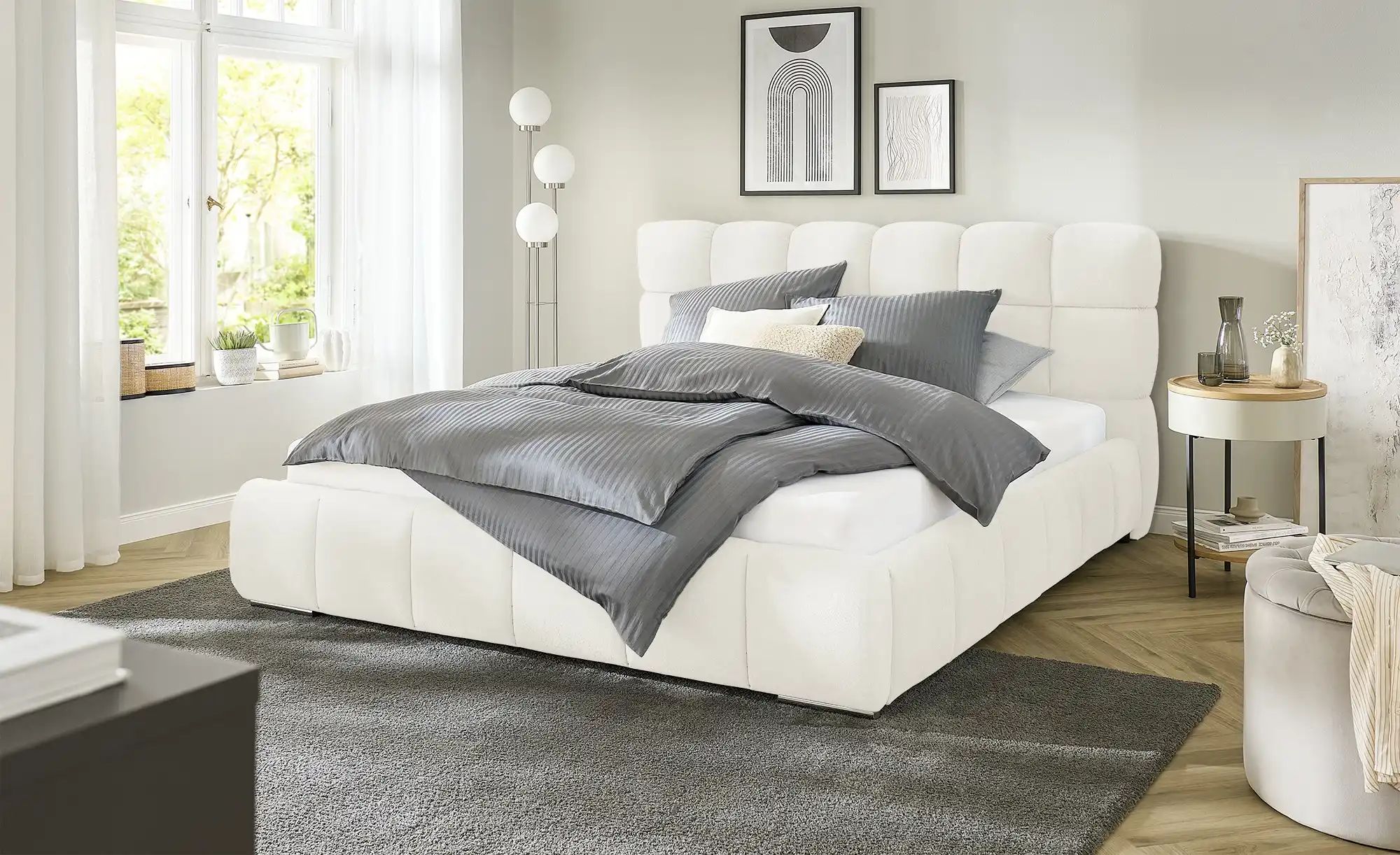 Polsterbett mit Matratze Savio ¦ creme ¦ Maße (cm): B: 170 H: 108 Betten > günstig online kaufen