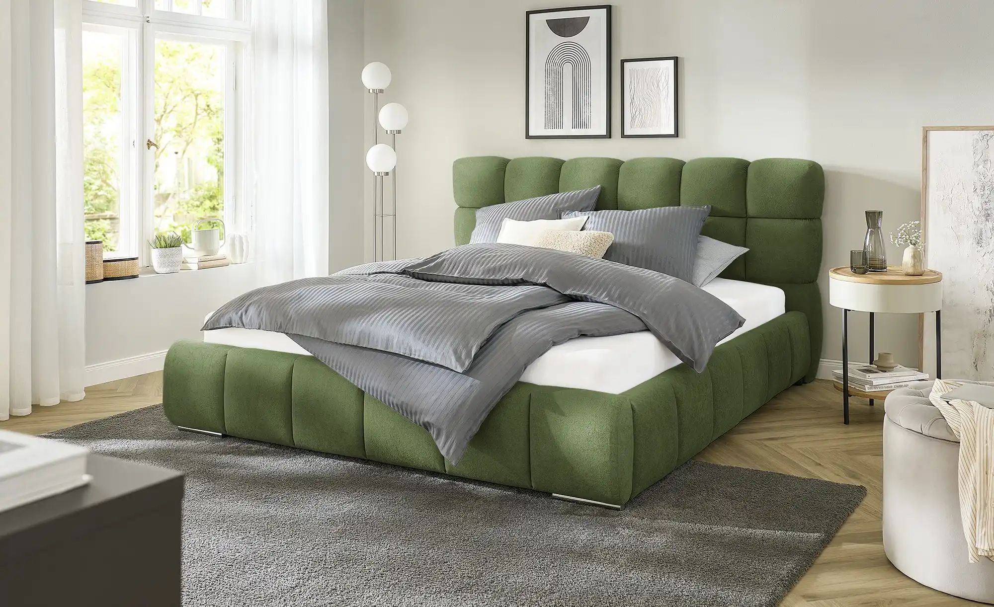 Polsterbett mit Bettkasten Savio ¦ grün ¦ Maße (cm): B: 170 H: 108 Betten > günstig online kaufen