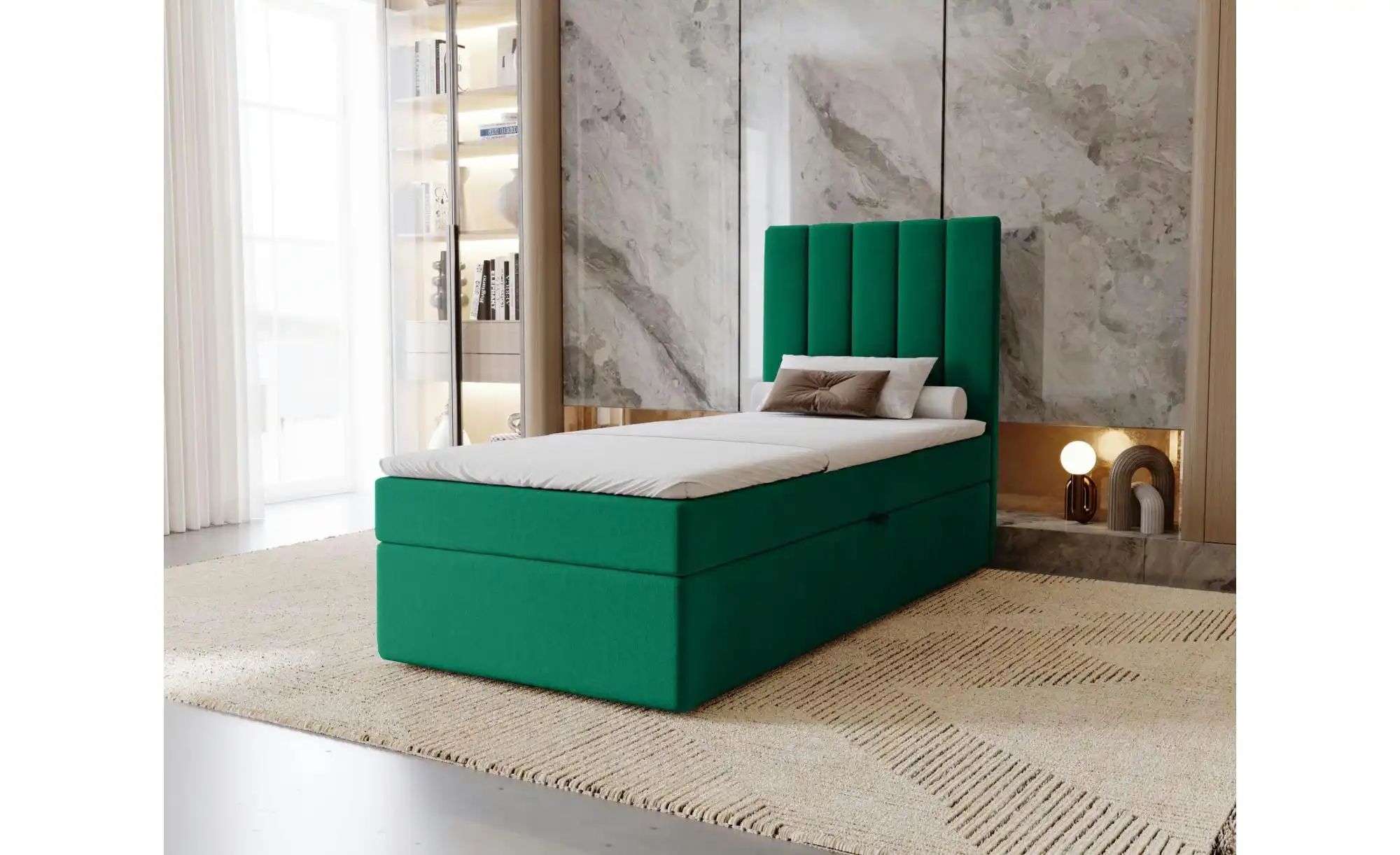 Boxbett mit Stauraum  Nelia ¦ grün ¦ Maße (cm): B: 82 H: 124 Betten > Polst günstig online kaufen