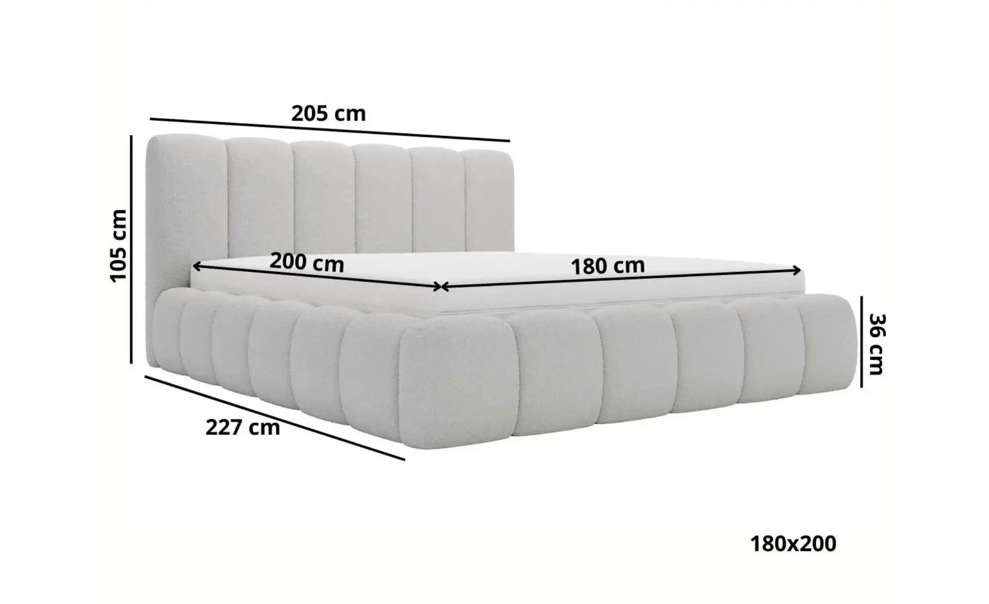 Polsterbett   ¦ braun ¦ Maße (cm): B: 205 H: 105 Betten > Polsterbetten - H günstig online kaufen