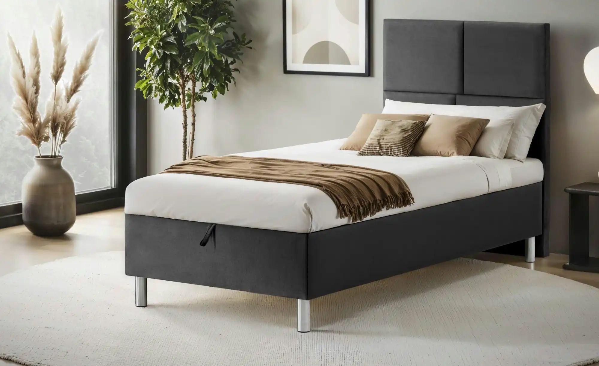 Boxbett mit Bettkasten Adria ¦ grau ¦ Maße (cm): B: 100 H: 110 Betten > Pol günstig online kaufen