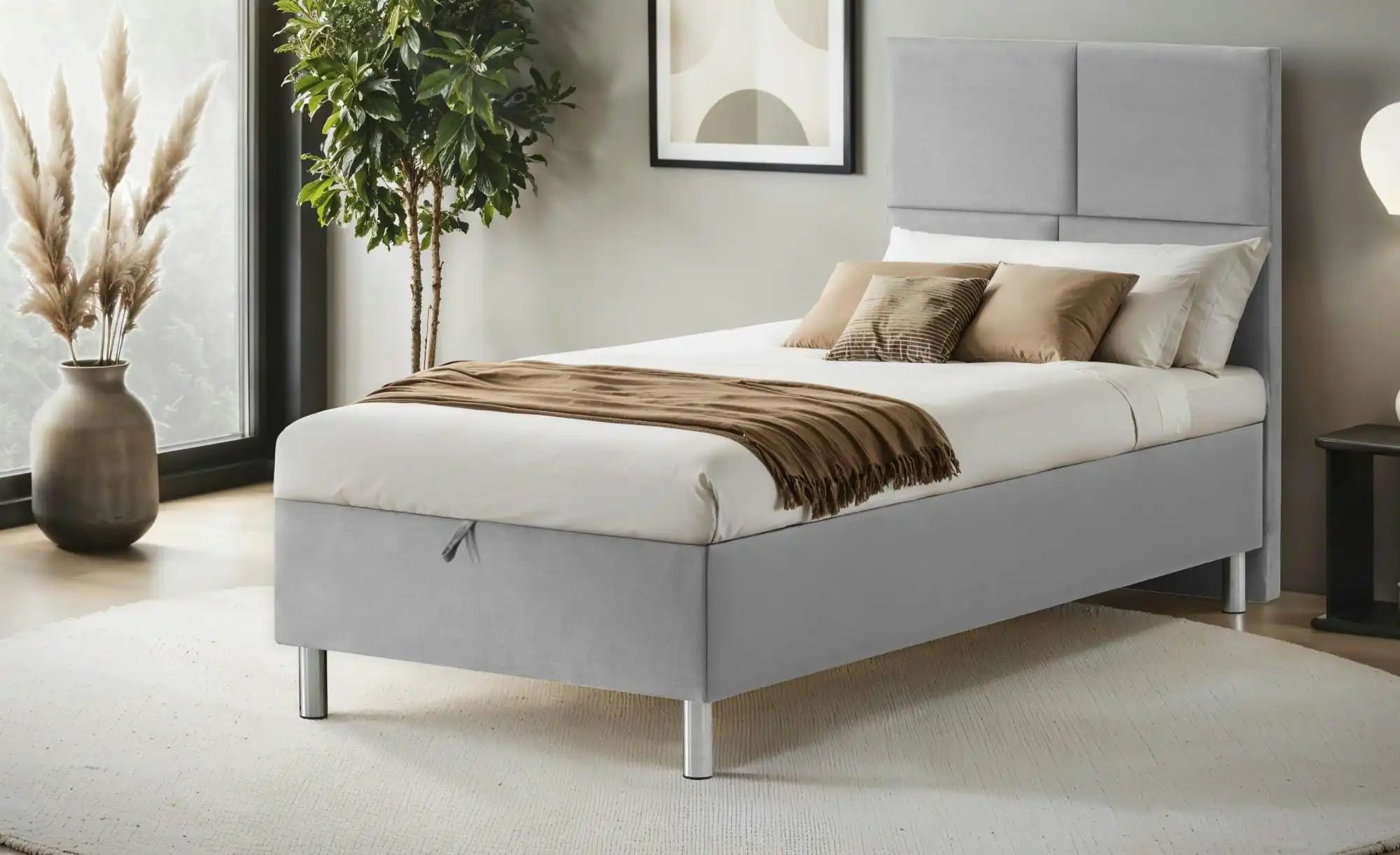 Boxbett mit Bettkasten Adria ¦ grau ¦ Maße (cm): B: 90 H: 110 Betten > Pols günstig online kaufen