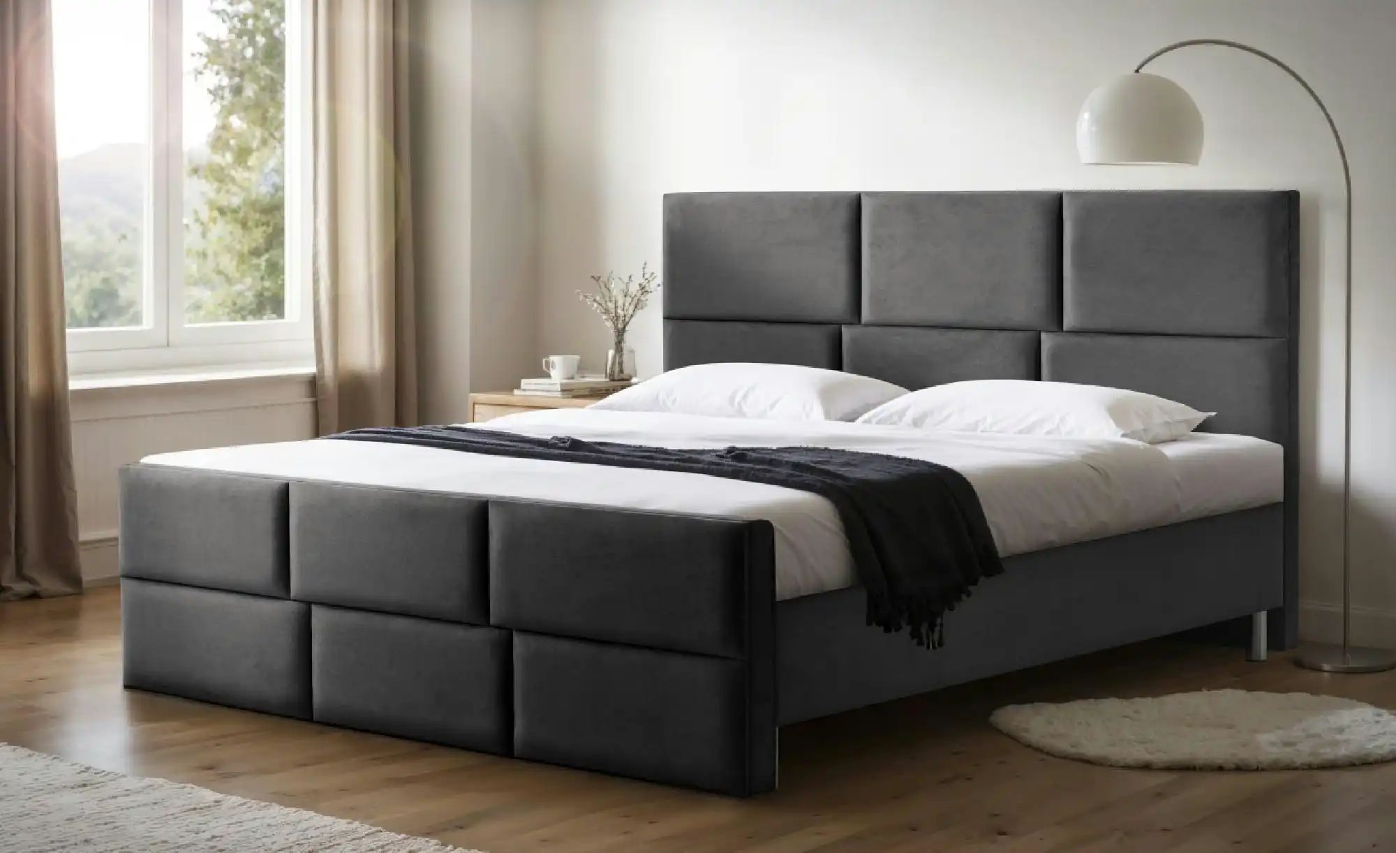 Boxbett mit Bettkasten Adria ¦ grau ¦ Maße (cm): B: 180 H: 110 Betten > Pol günstig online kaufen