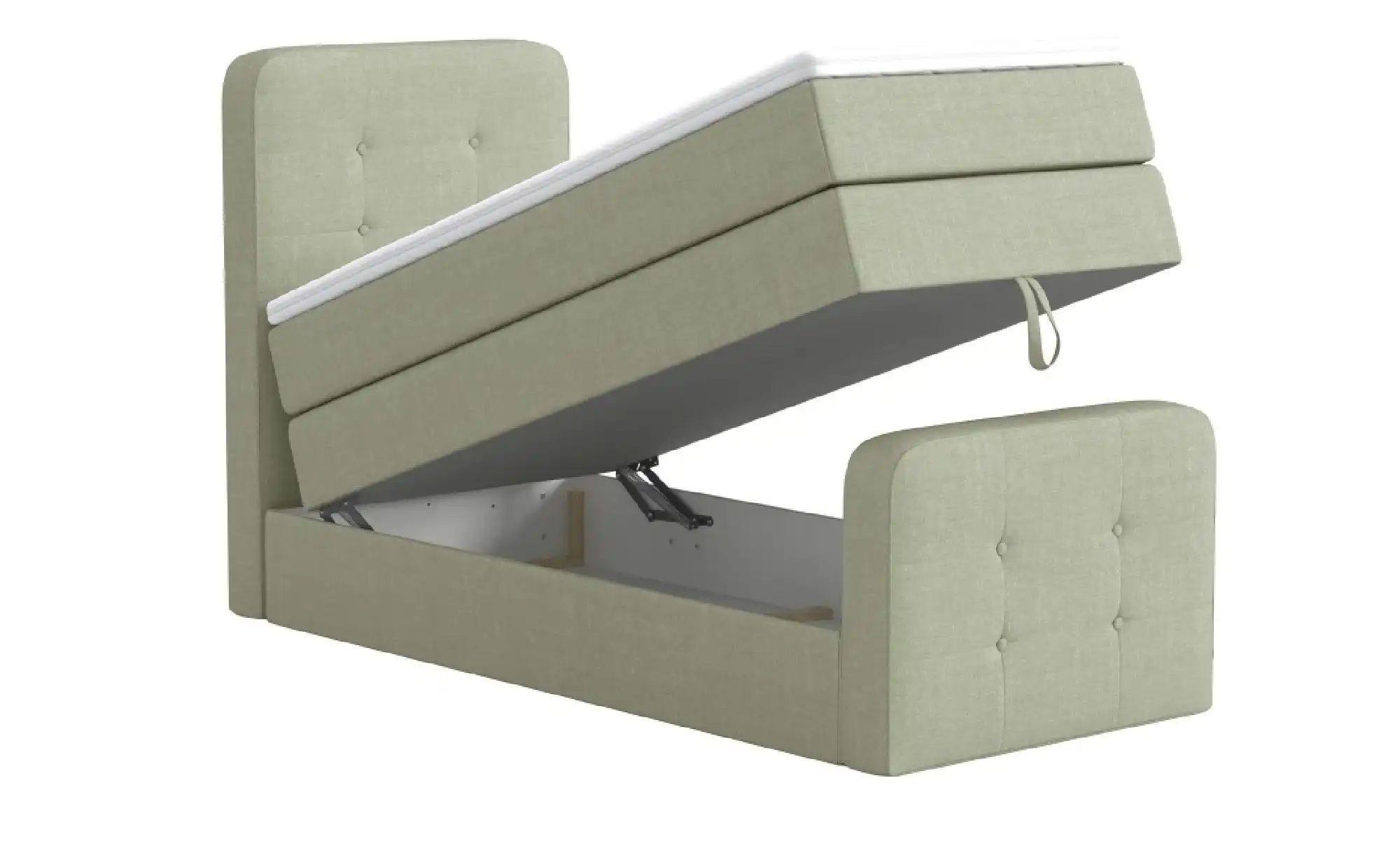 Boxspringbett mit Bettkasten Neapel ¦ grün ¦ Maße (cm): H: 121 Betten > Ein günstig online kaufen